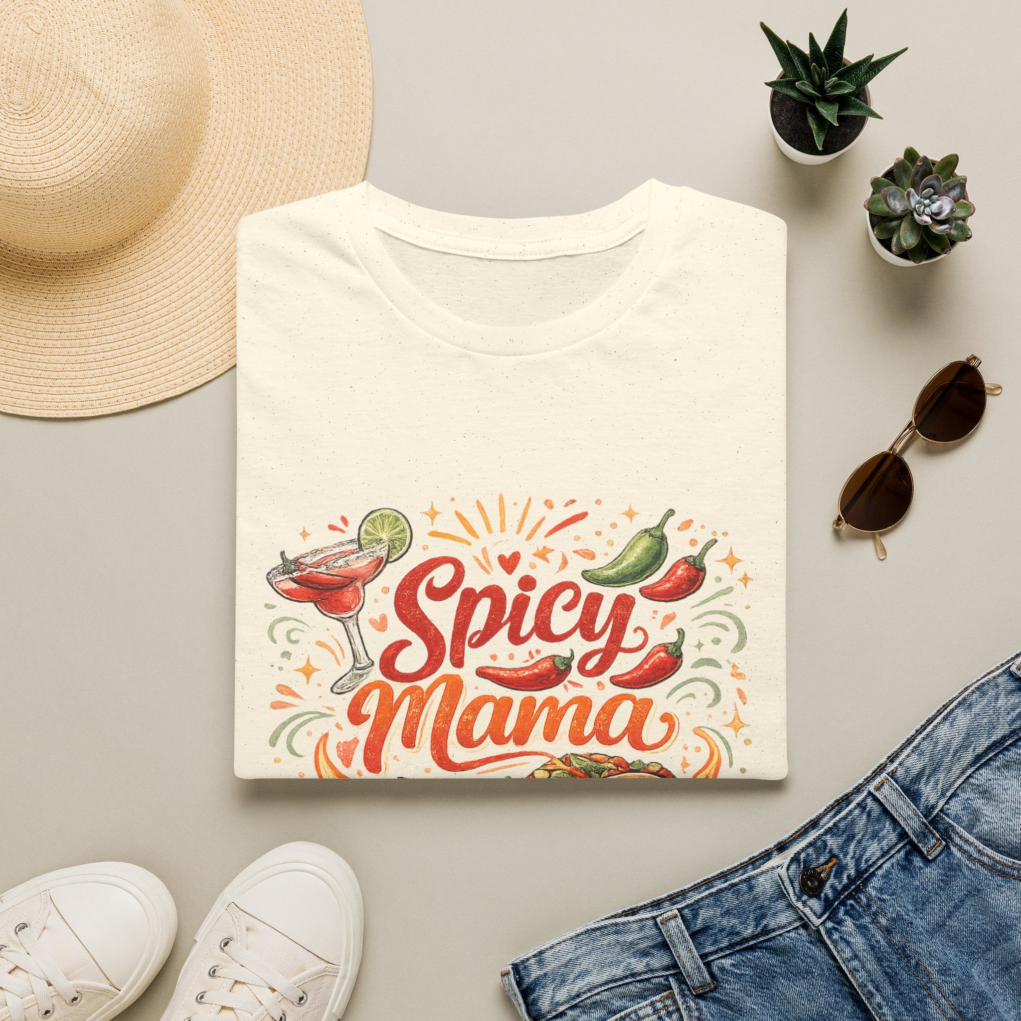 Spicy Mama T‑Shirt — Hot Mess Express Chili & Margarita Graphic Tee