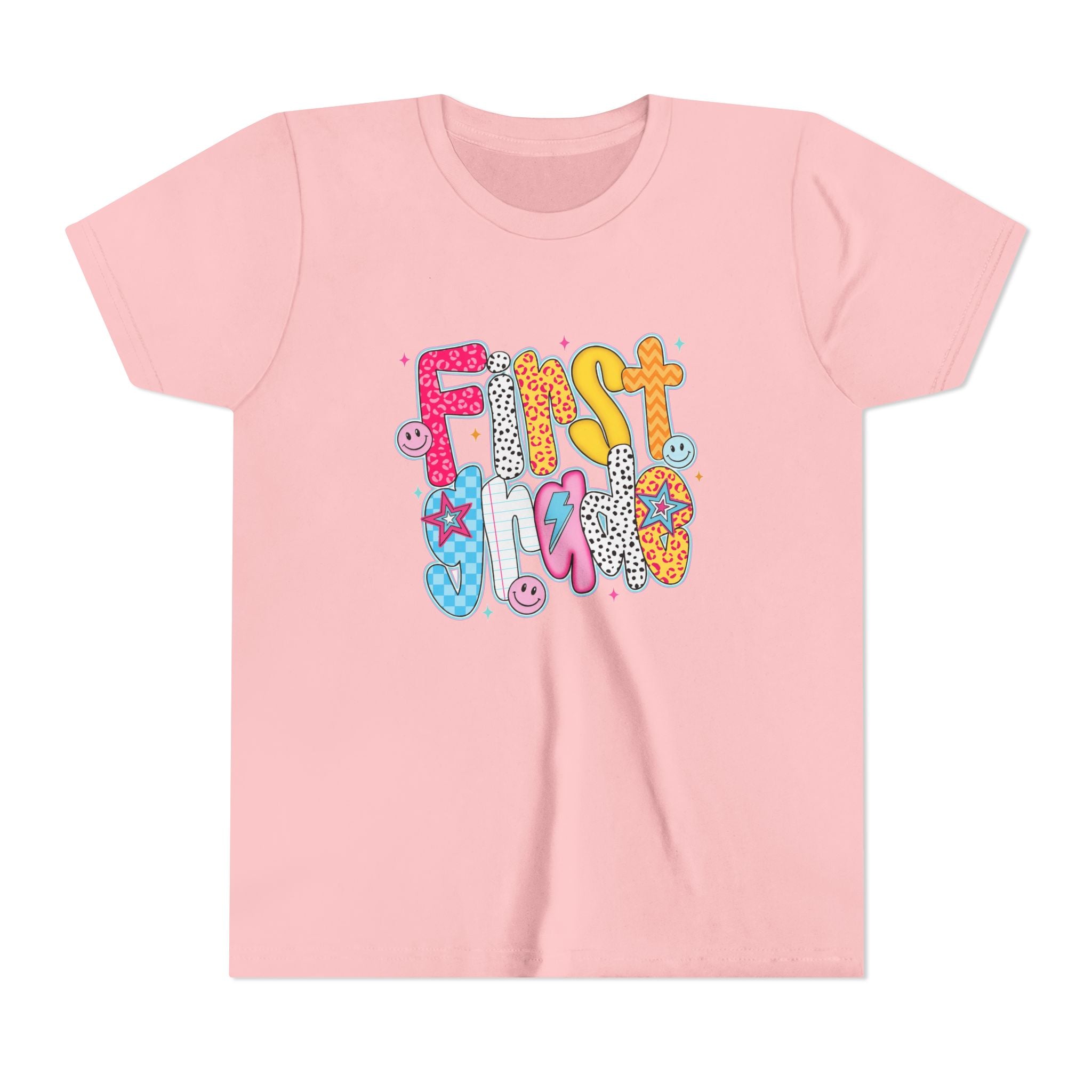 First Grade Youth Tee — Colorful Back-to-School Graphic Shirt