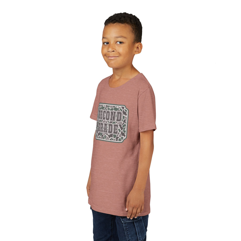 Second Grade Youth Tee - Camo Patch Back to School Shirt