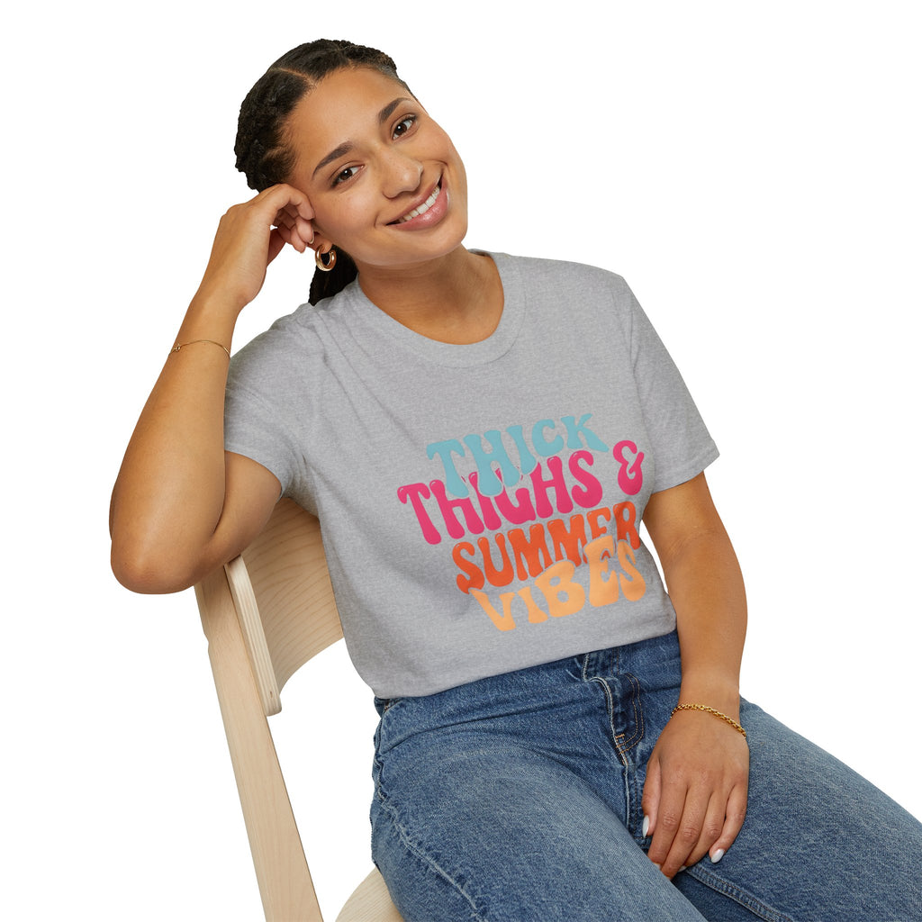 T-Shirt — Thick Thighs & Summer Vibes Retro Graphic Tee