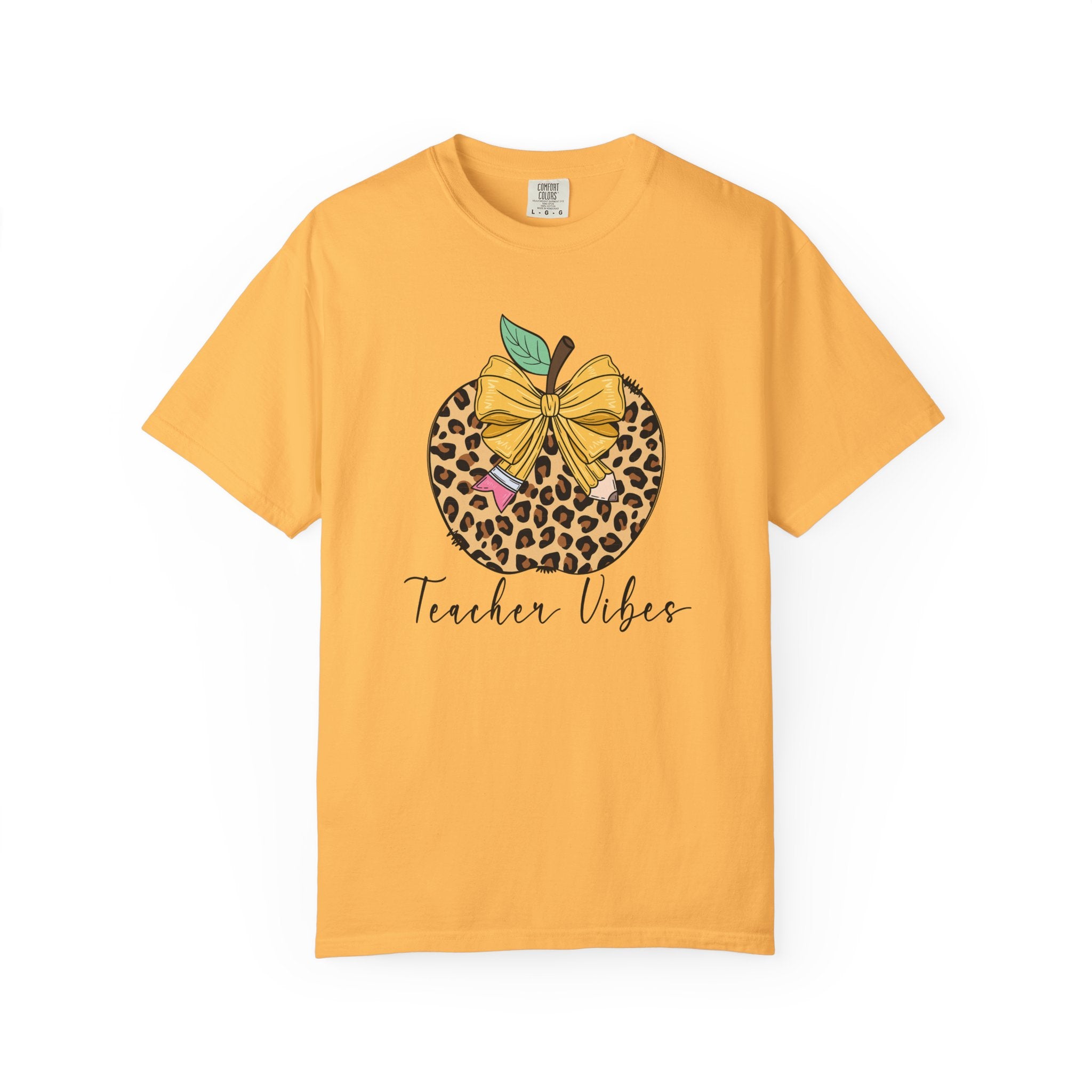Teacher Vibes Leopard Pumpkin T-Shirt - Cute Fall Teacher Gift