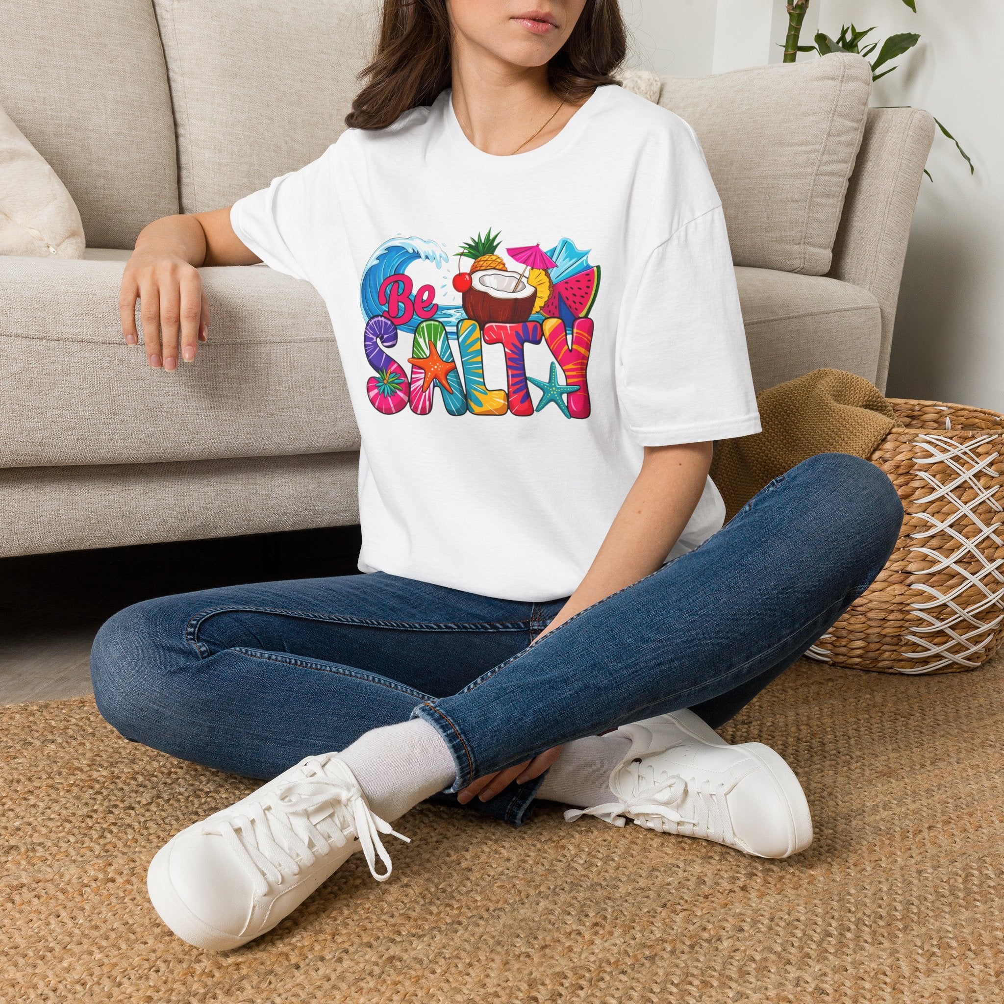 Be Salty Beach T-Shirt — Tropical Coconut & Surf Summer Tee