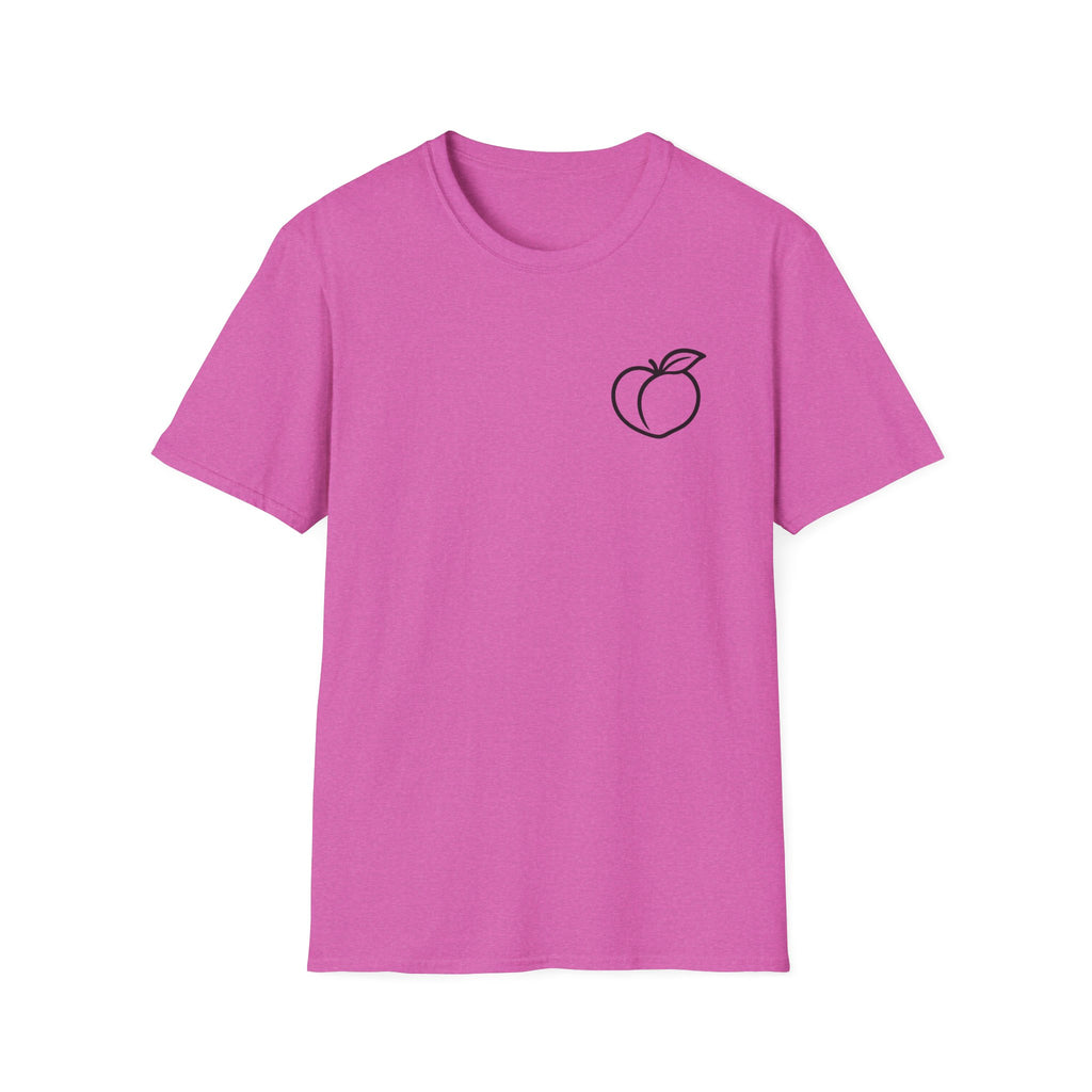 Peach Outline T‑Shirt — Minimal Fruit Graphic Tee