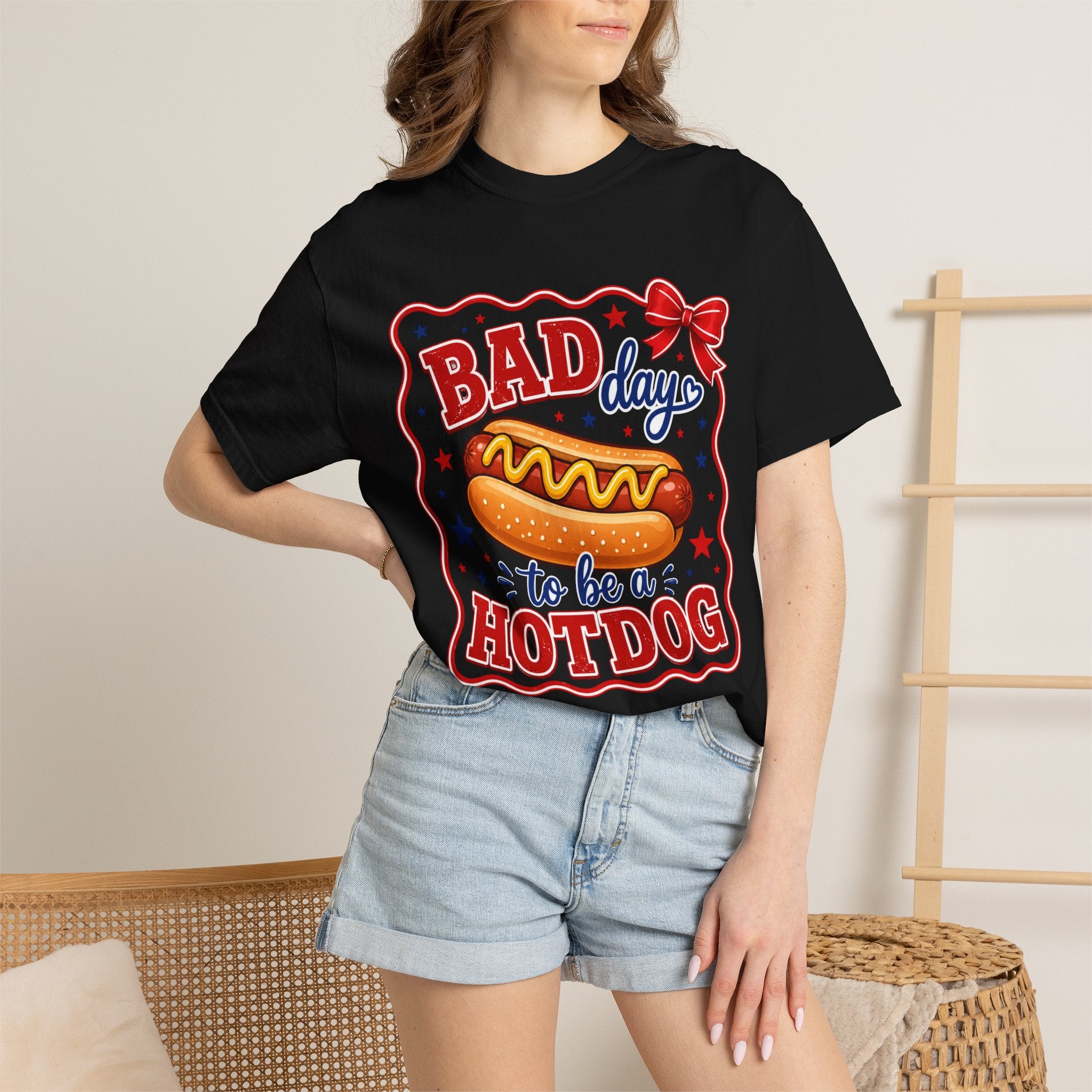 T-Shirt — "Bad Day to Be a Hotdog" Retro BBQ Graphic Tee