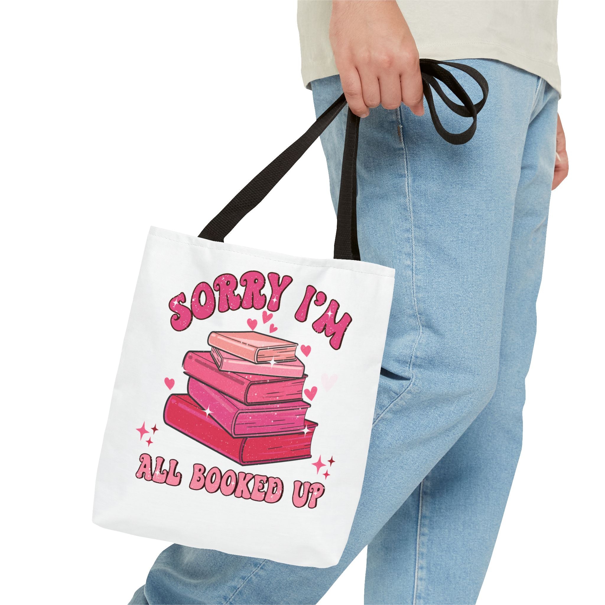 Tote Bag — "Sorry I'm All Booked Up" Booklover Canvas Tote