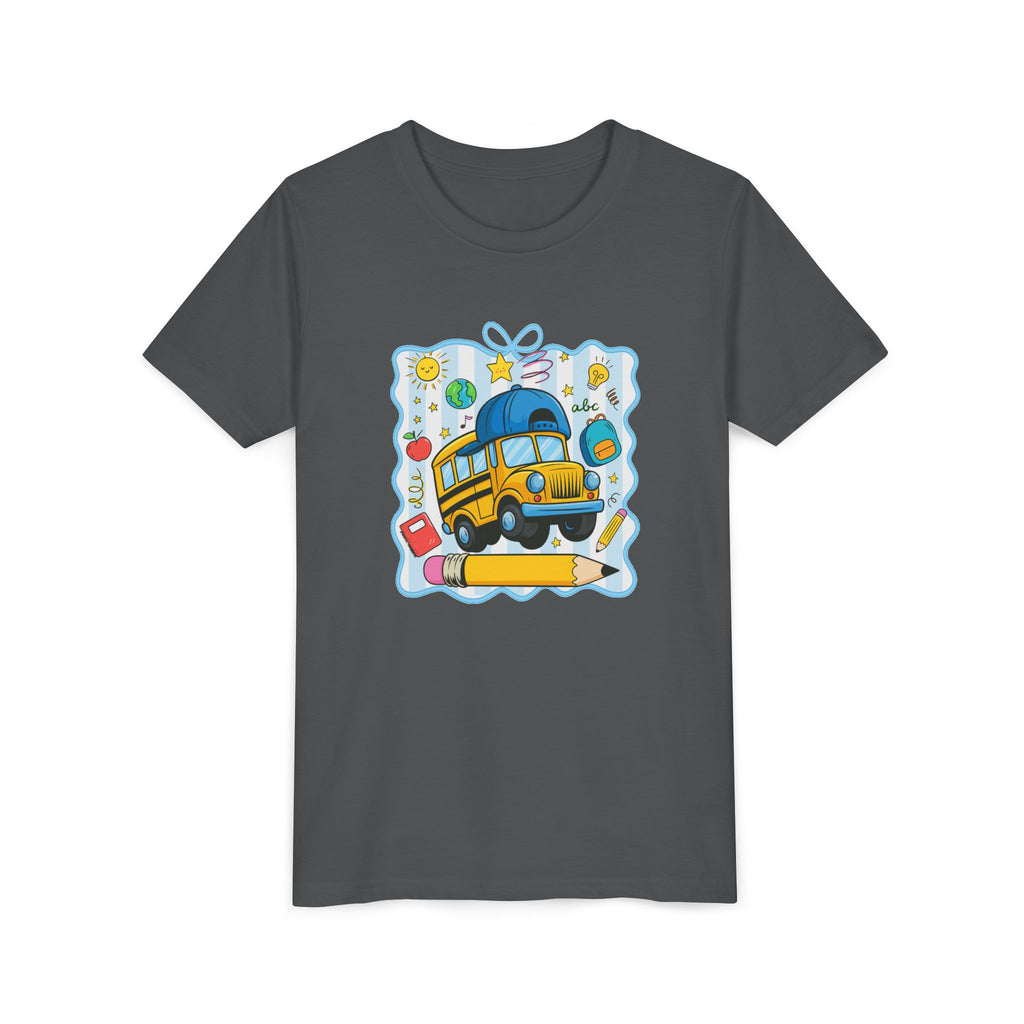 Kids School Bus Tee – Back to School Youth Short Sleeve Shirt