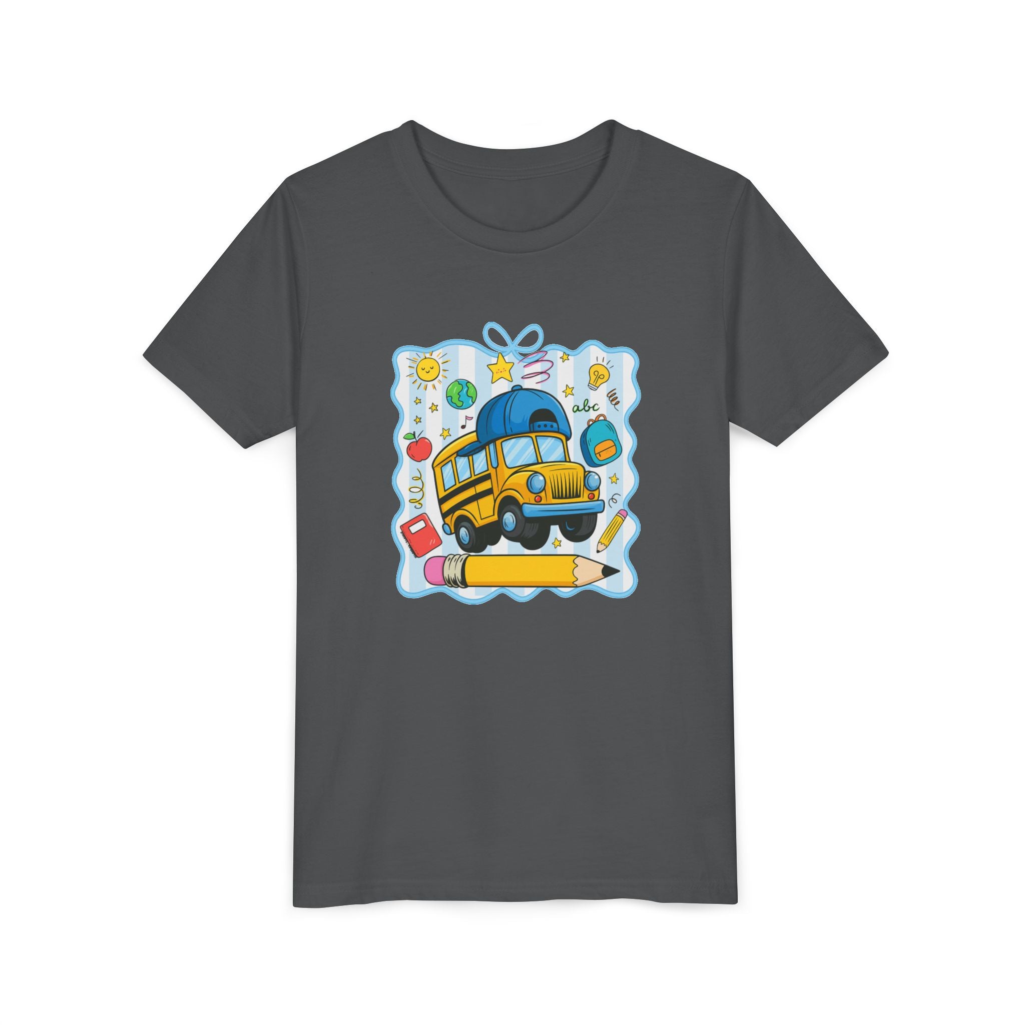 Kids School Bus Tee – Back to School Youth Short Sleeve Shirt