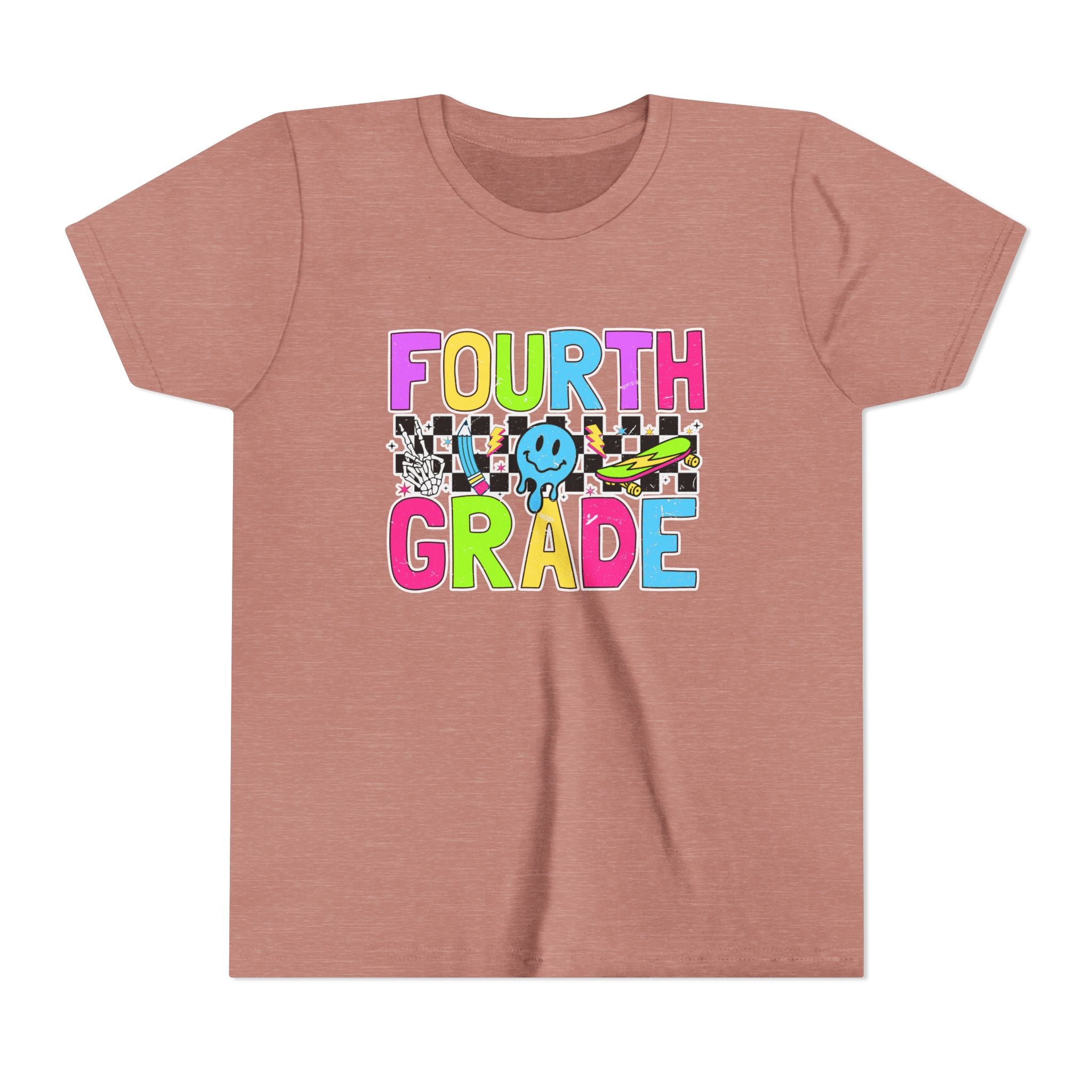 Fourth Grade Youth Tee — Colorful Smiley Back-to-School Shirt
