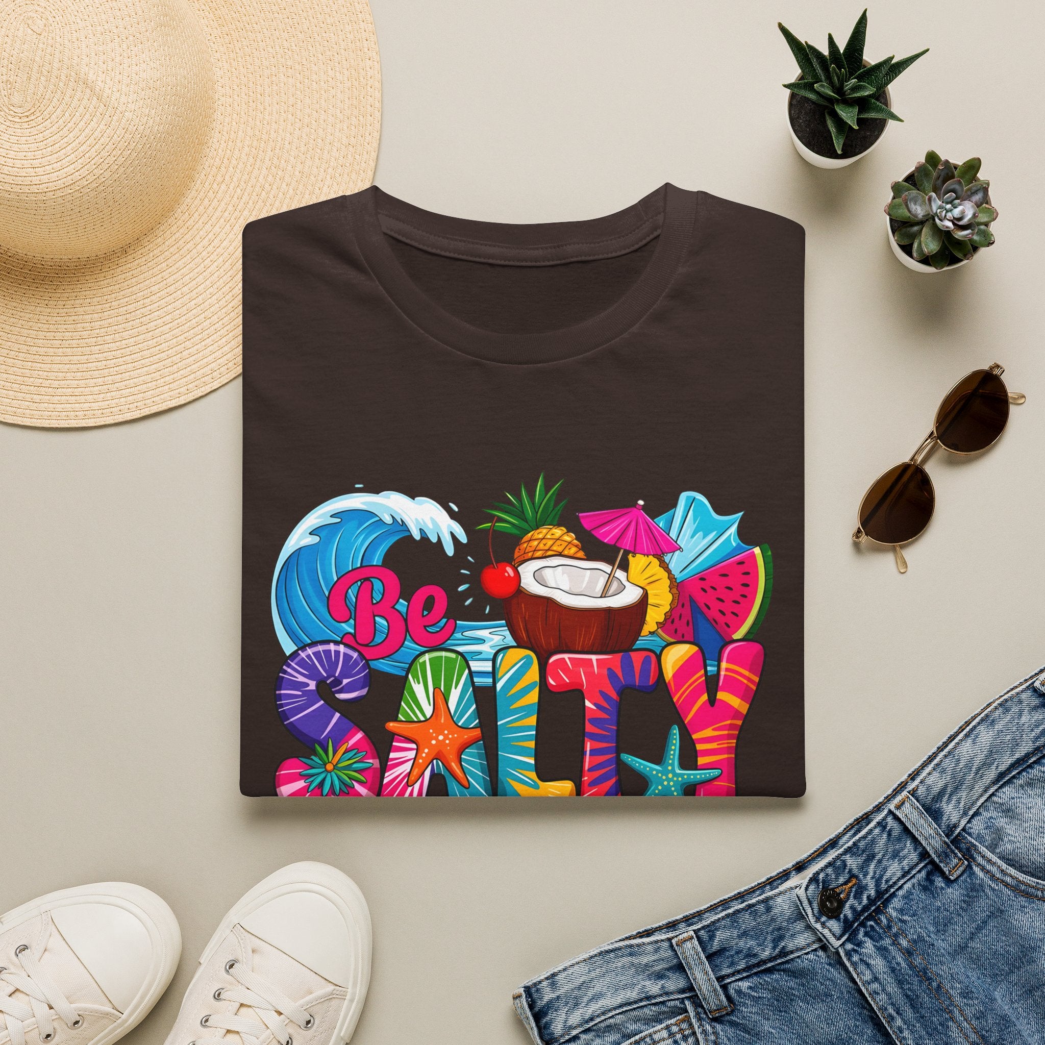 Be Salty Beach T-Shirt — Tropical Coconut & Surf Summer Tee