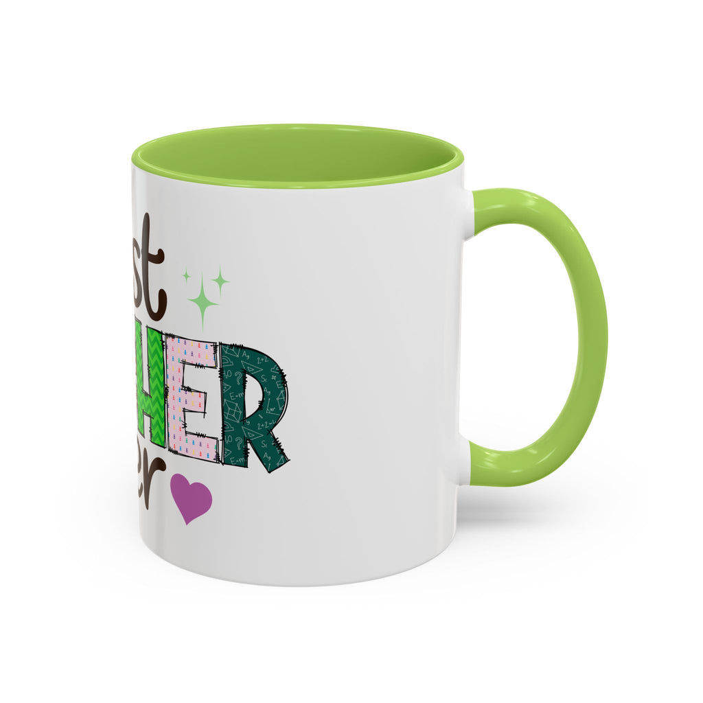 Best Teacher Ever Accent Coffee Mug – Gift for Teachers, Colorful School Appreciation Cup
