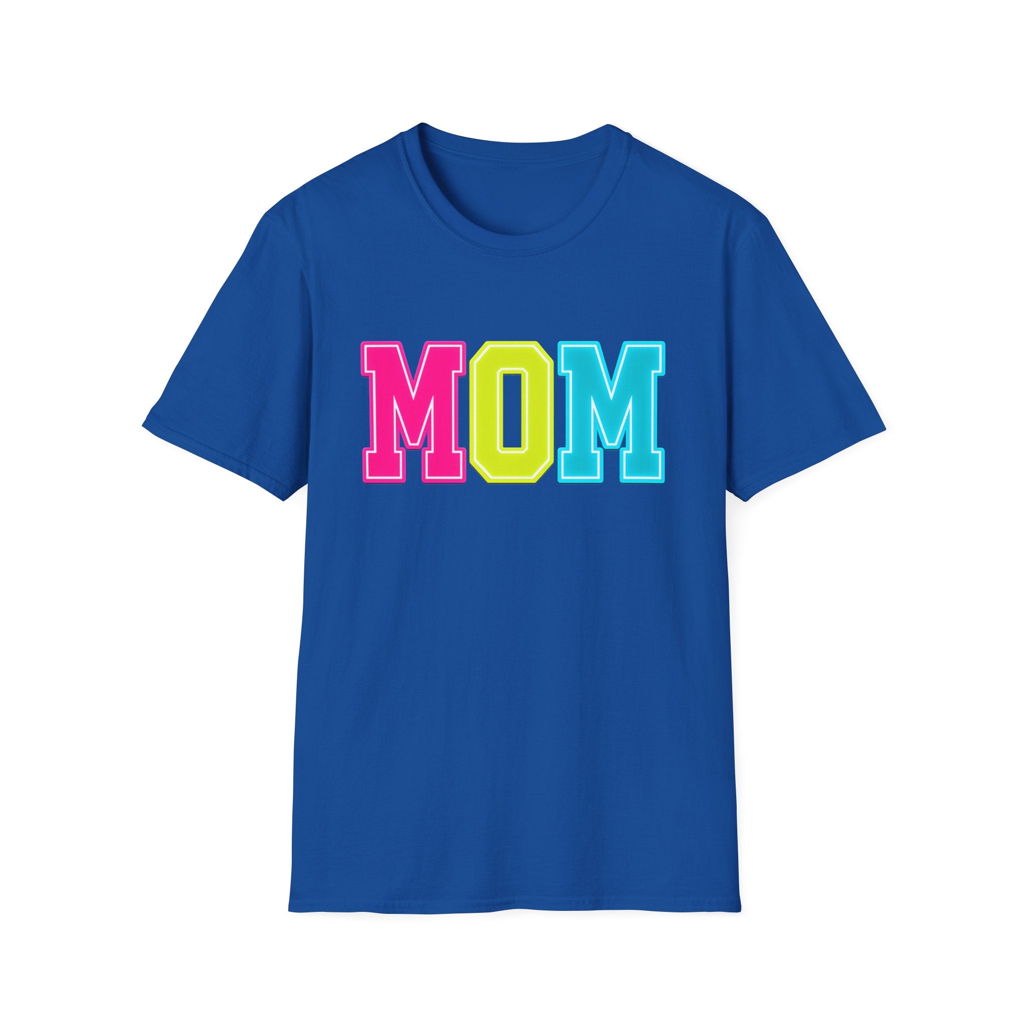 Mom Colorblock T-Shirt — Bright Retro MOM Graphic Tee for Mothers, Summer Vibe