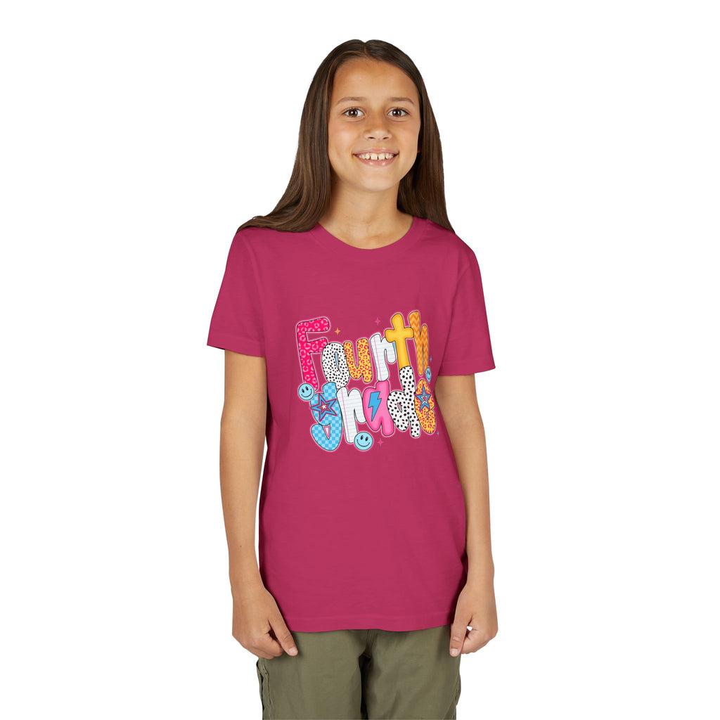 Fourth Grade Cute Youth Tee – Colorful Smiley School Shirt for Kids