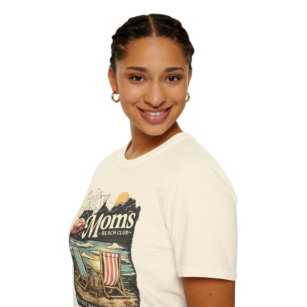 Salty Moms Beach Club T-Shirt — Vintage Coastal Mom Tee