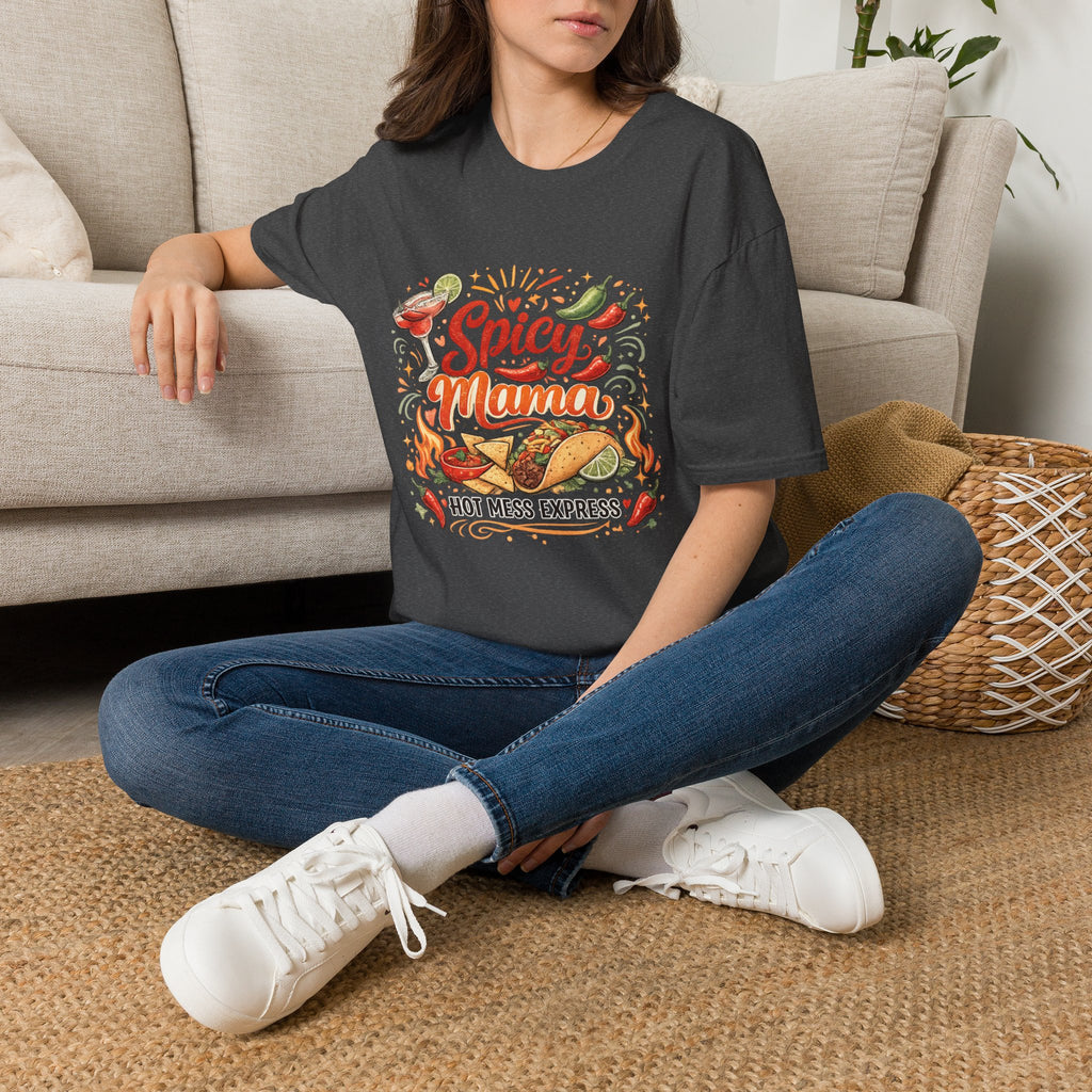 Spicy Mama T‑Shirt — Hot Mess Express Chili & Margarita Graphic Tee