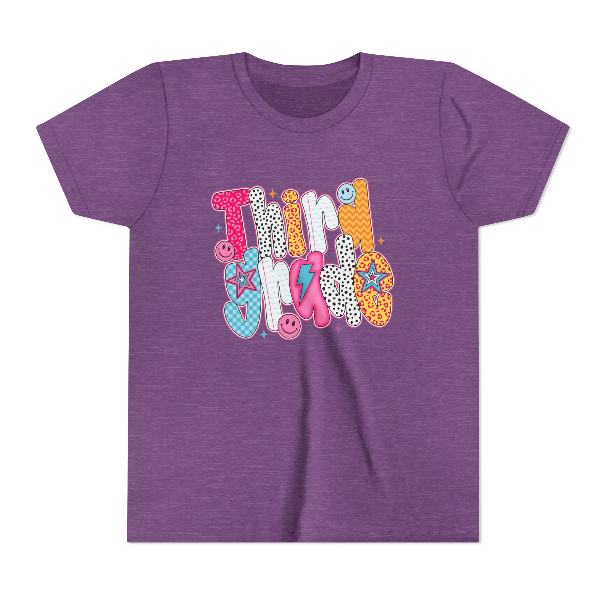 Third Grade — Colorful 'Think Big' Retro Graphic Shirt for Kids