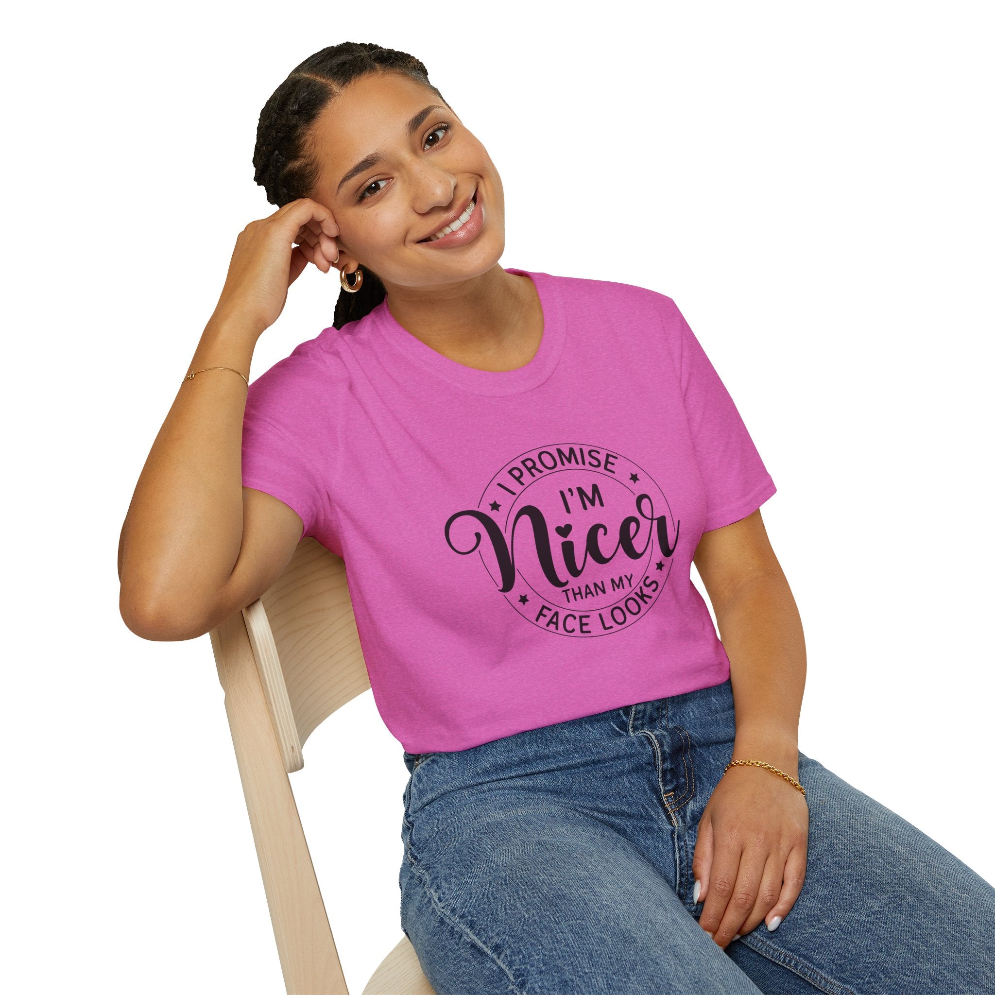 "I Promise I’m Nicer Than My Face Looks" Funny Sarcastic Graphic Tee