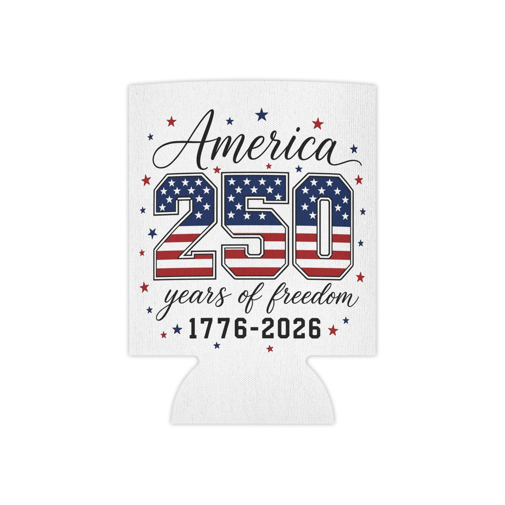 America 250 Can Cooler – 1776–2026 Stars & Stripes Beverage Koozie