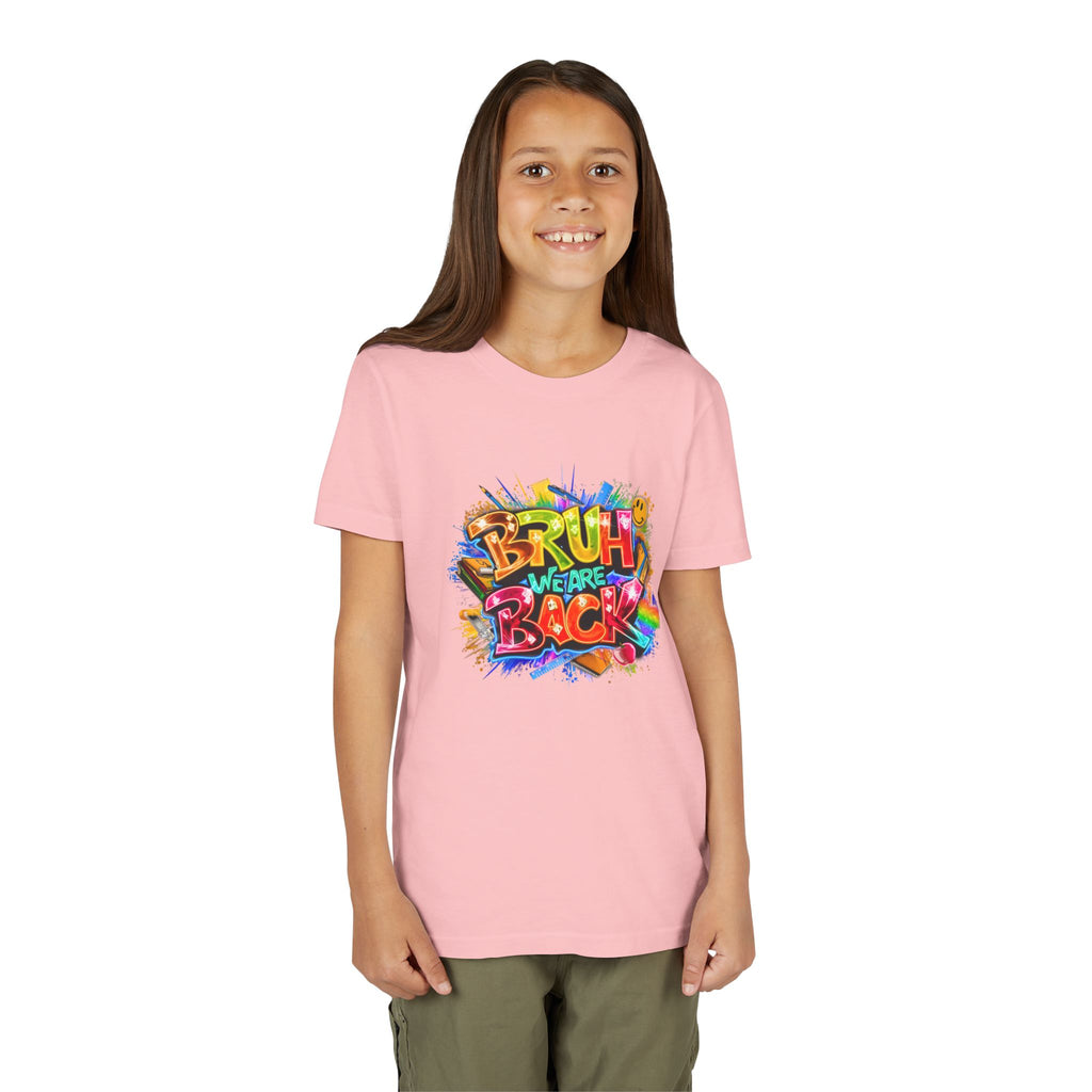 Youth Tee — Colorful "Bruh We Are Back" Graffiti Graphic Shirt