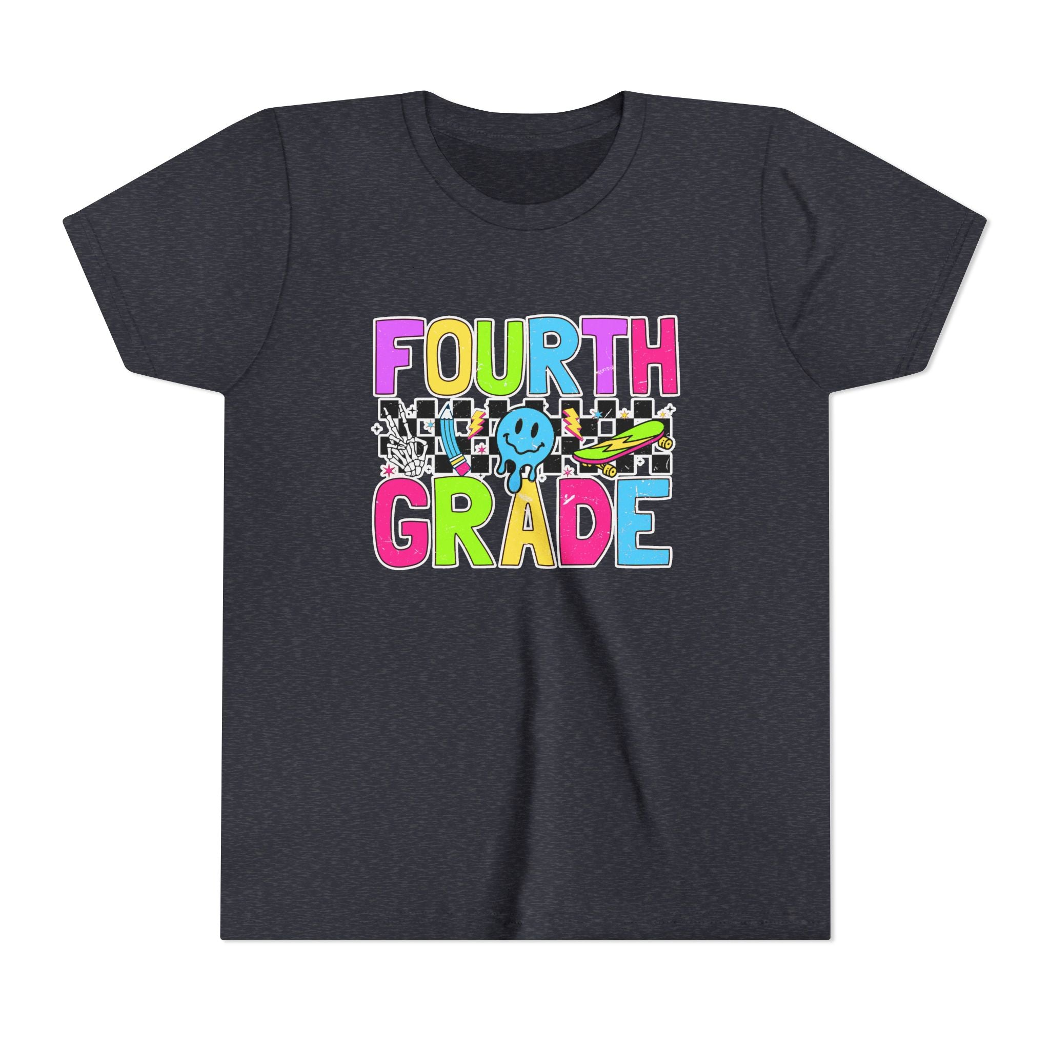 Fourth Grade Youth Tee — Colorful Smiley Back-to-School Shirt