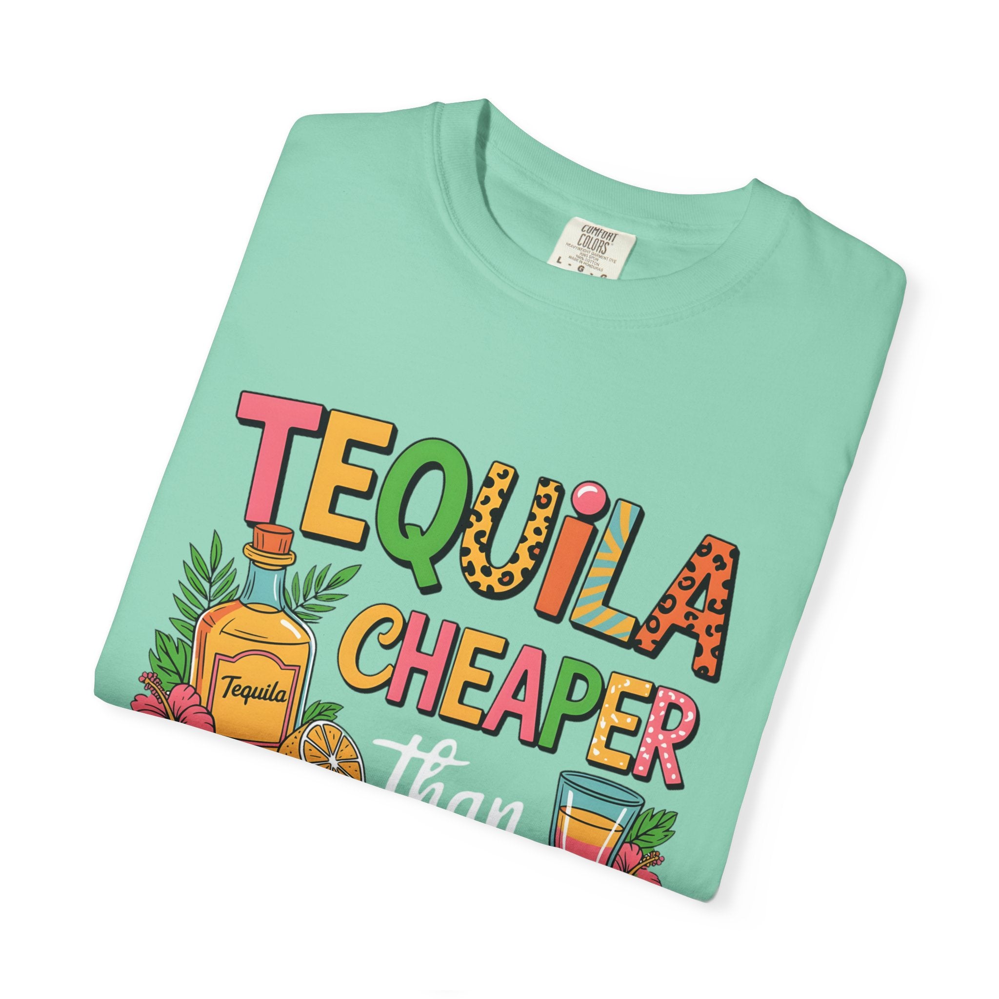 Tequila Cheaper Than Therapy T-shirt | Funny Margarita Cocktail Graphic