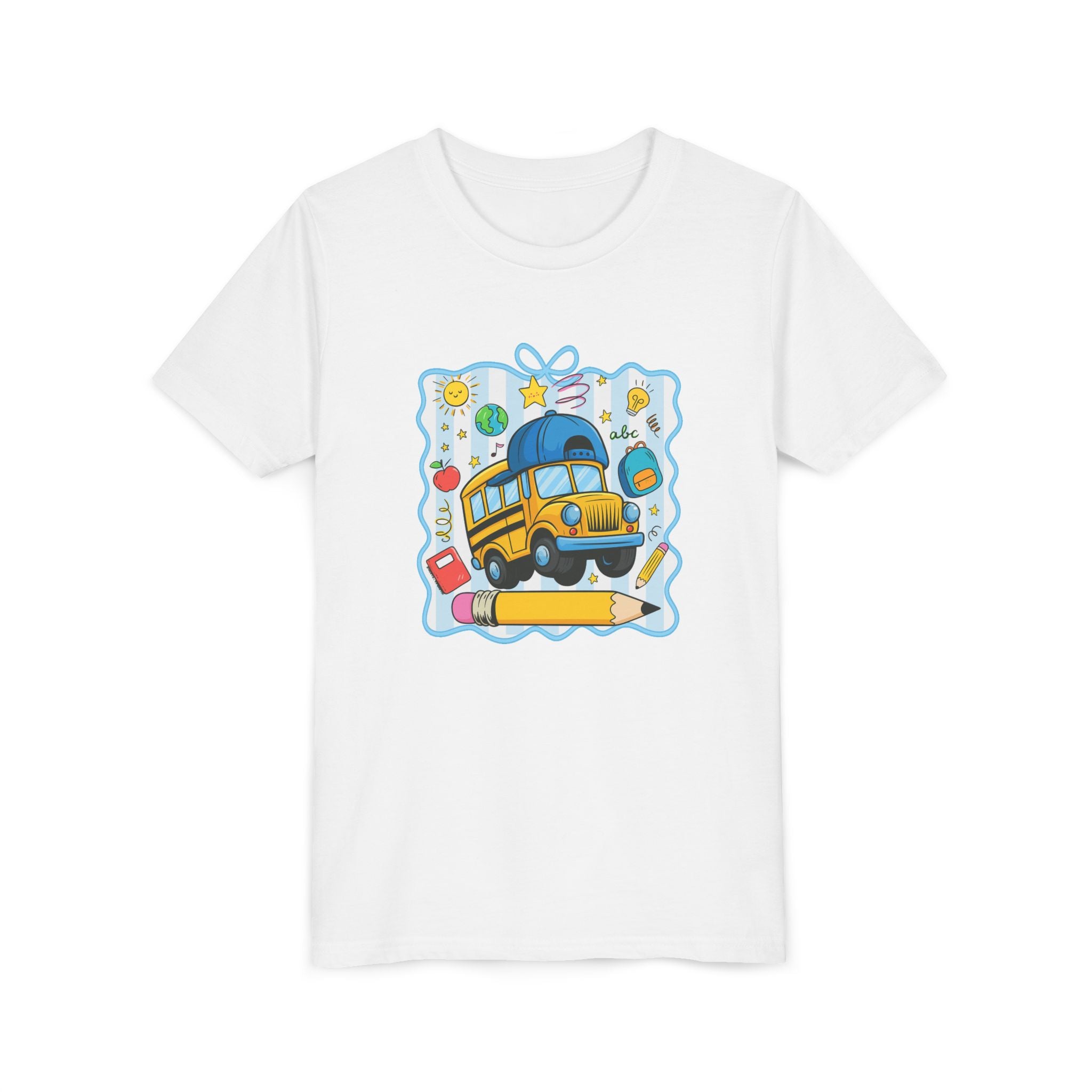 Kids School Bus Tee – Back to School Youth Short Sleeve Shirt