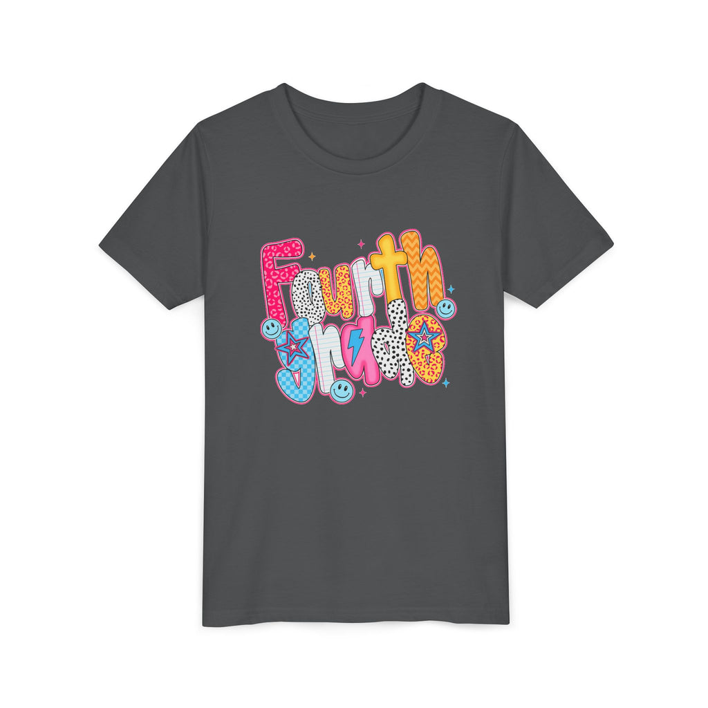 Fourth Grade Cute Youth Tee – Colorful Smiley School Shirt for Kids