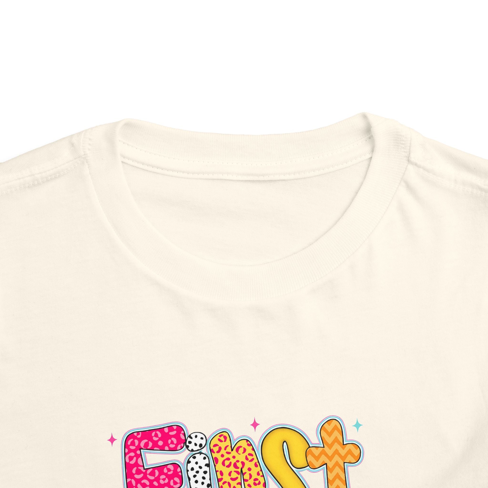 Toddler Tee - Colorful "First Grade" Graphic Baby Shirt