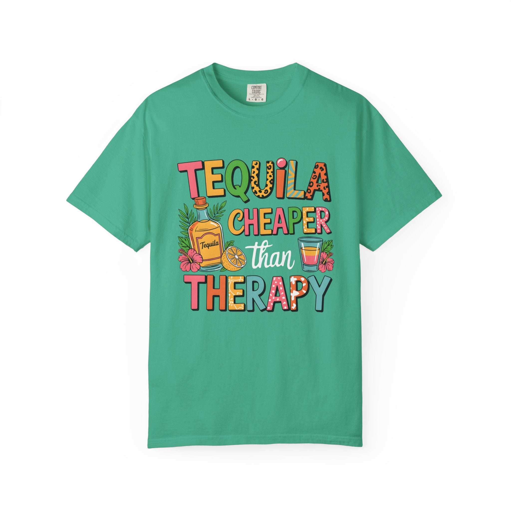 Tequila Cheaper Than Therapy T-shirt | Funny Margarita Cocktail Graphic