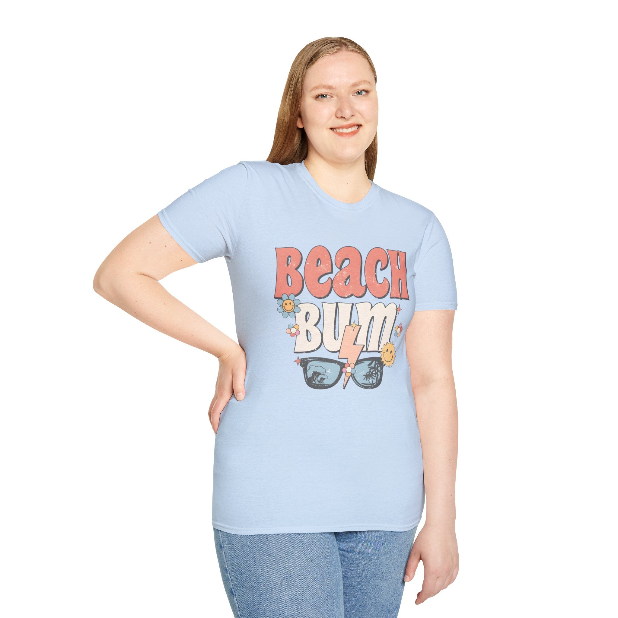 Beach Bum T-Shirt — Retro Floral Surf Vibes Tee
