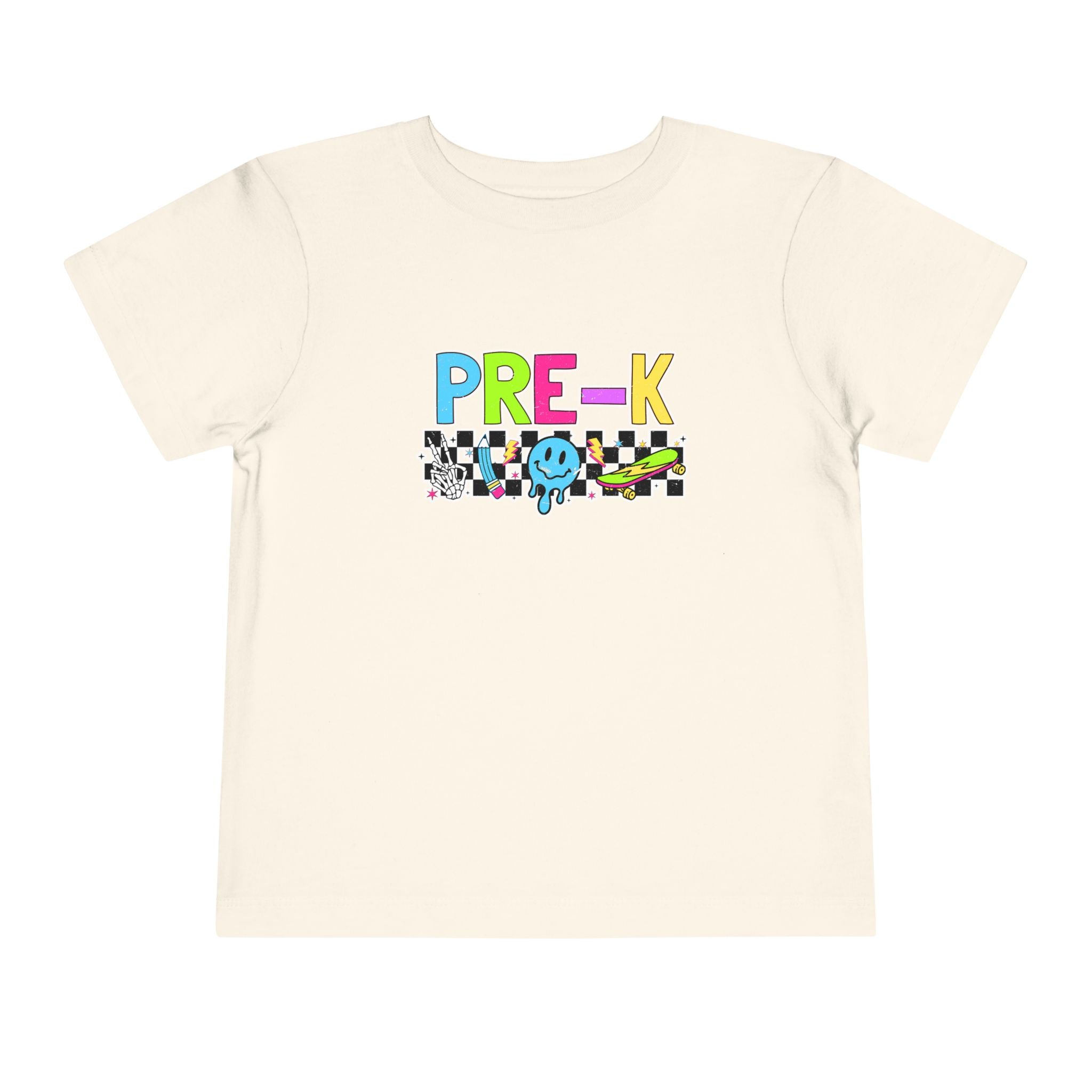 PRE-K Toddler Tee — Colorful Checkerboard Smile Preschool Shirt