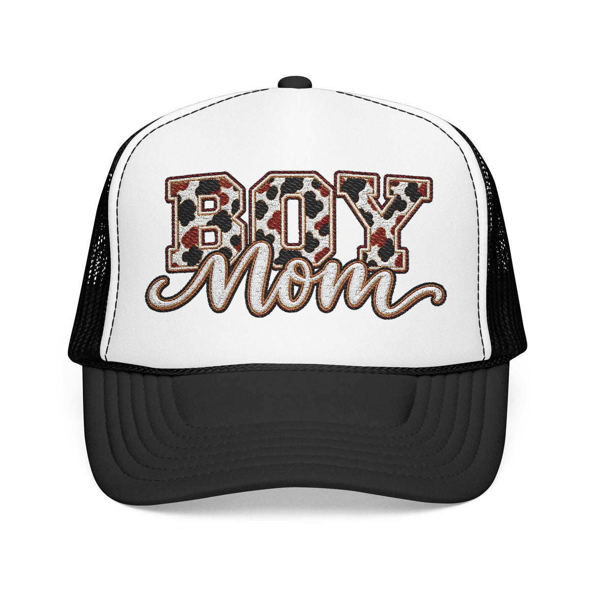 Boy Mom Leopard Foam Trucker Hat