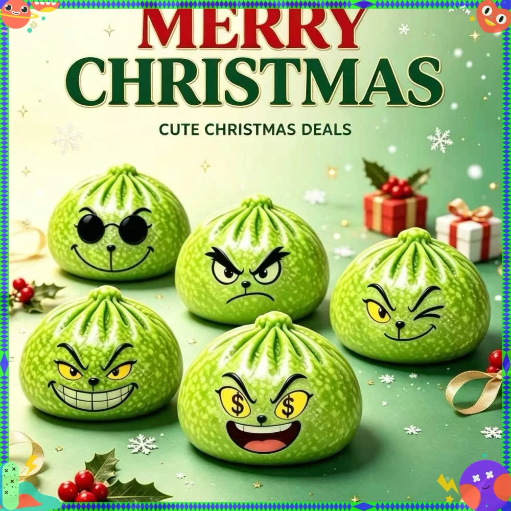 Glitter Green Dumpling Stress Toy