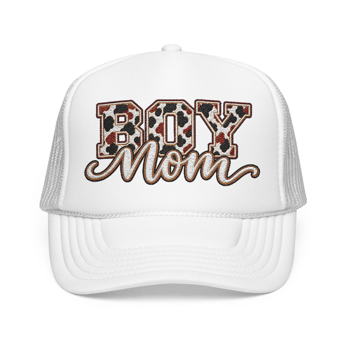 Boy Mom Leopard Foam Trucker Hat