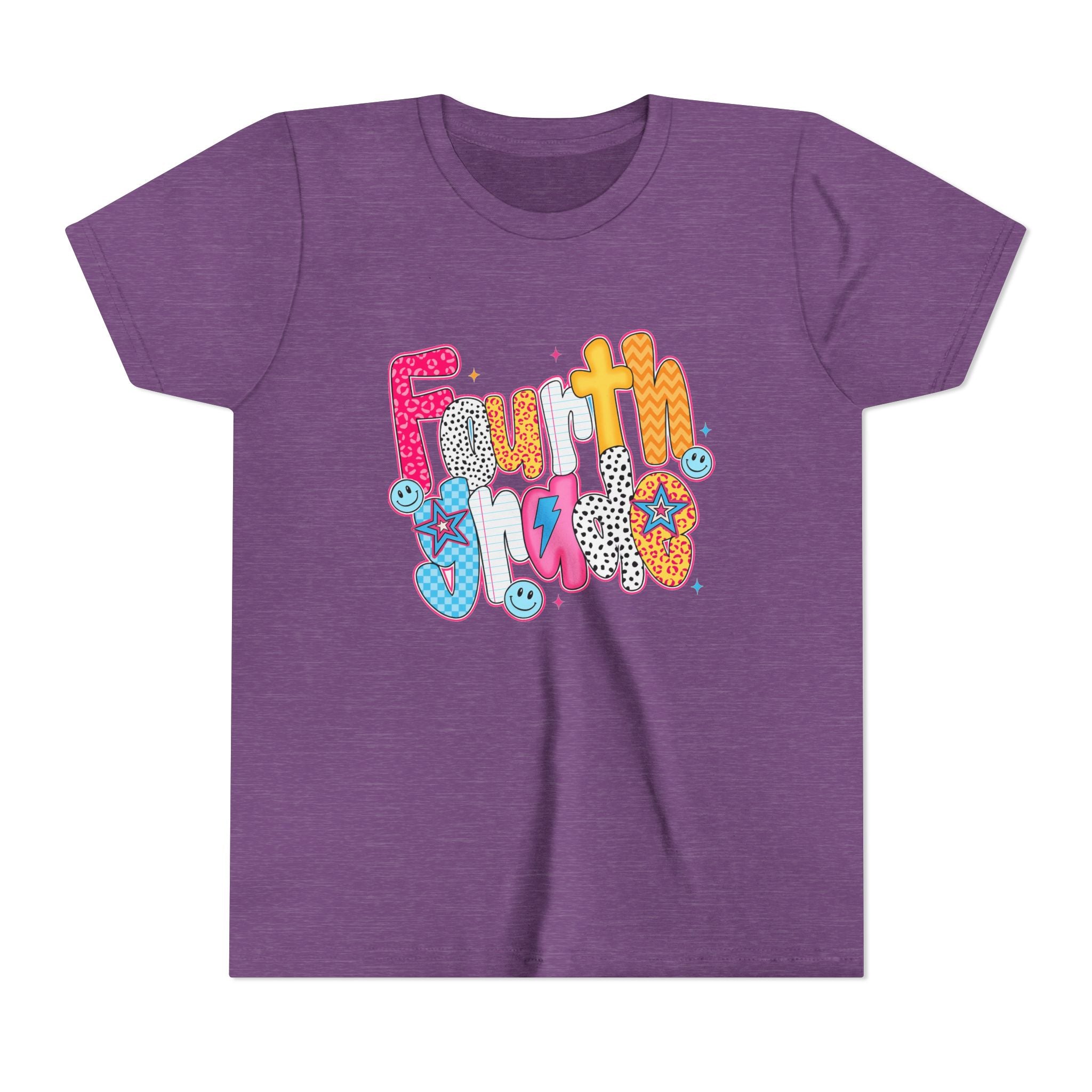 Fourth Grade Cute Youth Tee – Colorful Smiley School Shirt for Kids