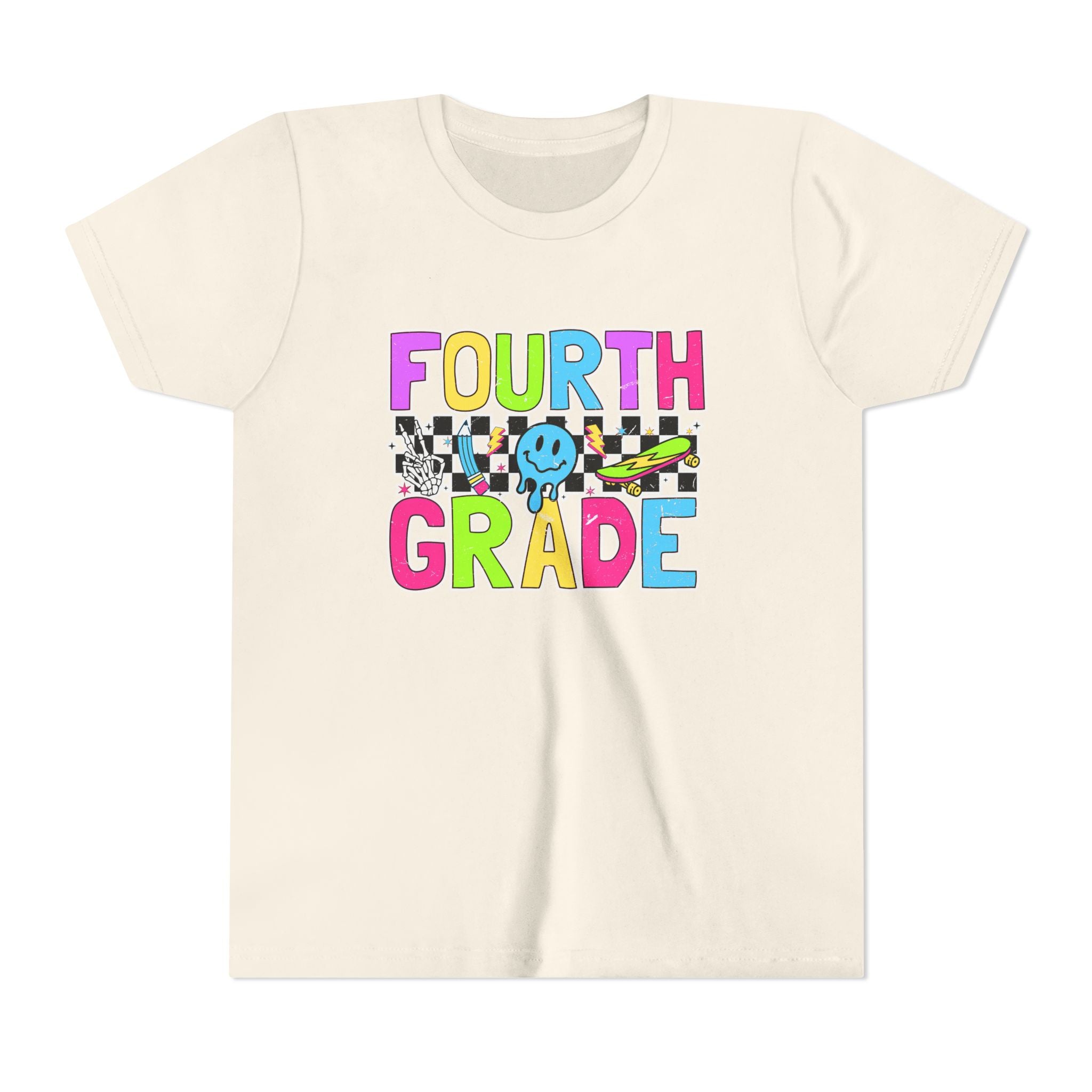Fourth Grade Youth Tee — Colorful Smiley Back-to-School Shirt