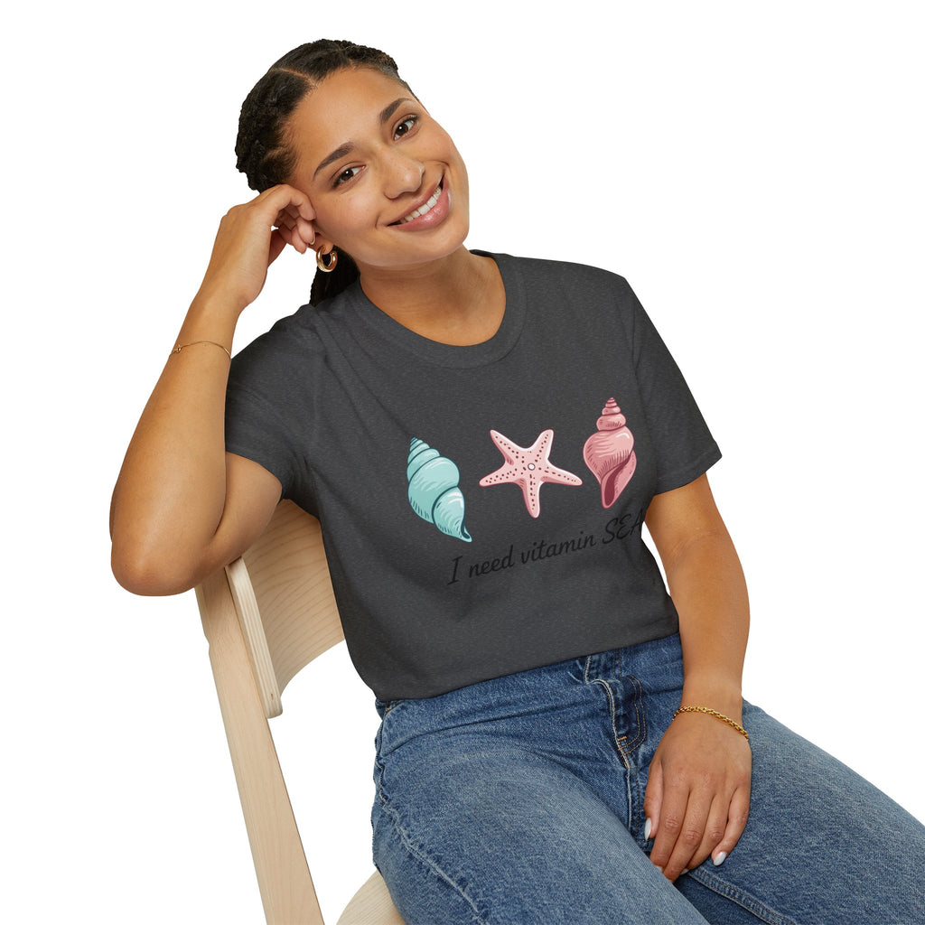 Sea Shell T-Shirt — "I Need Vitamin SEA" Beach Tee
