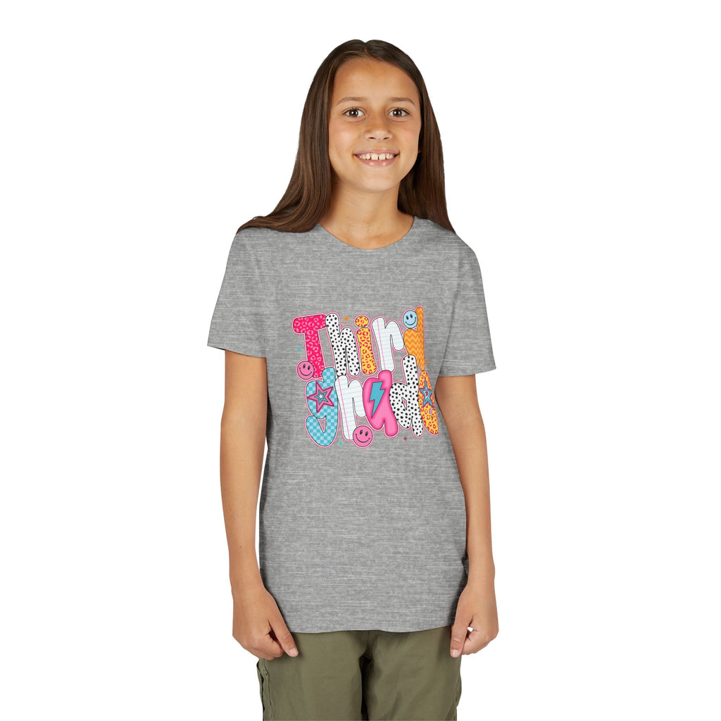 Third Grade — Colorful 'Think Big' Retro Graphic Shirt for Kids