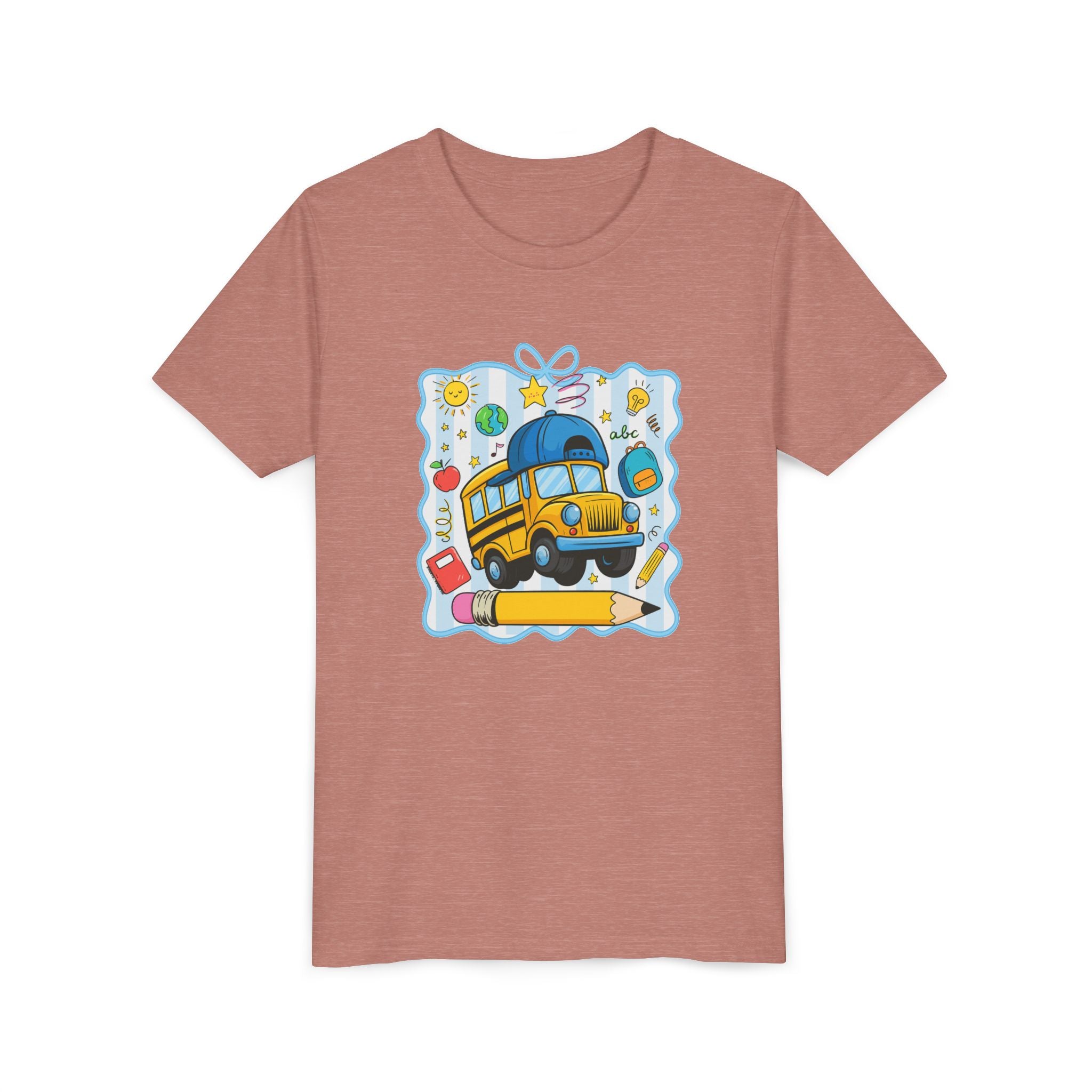 Kids School Bus Tee – Back to School Youth Short Sleeve Shirt