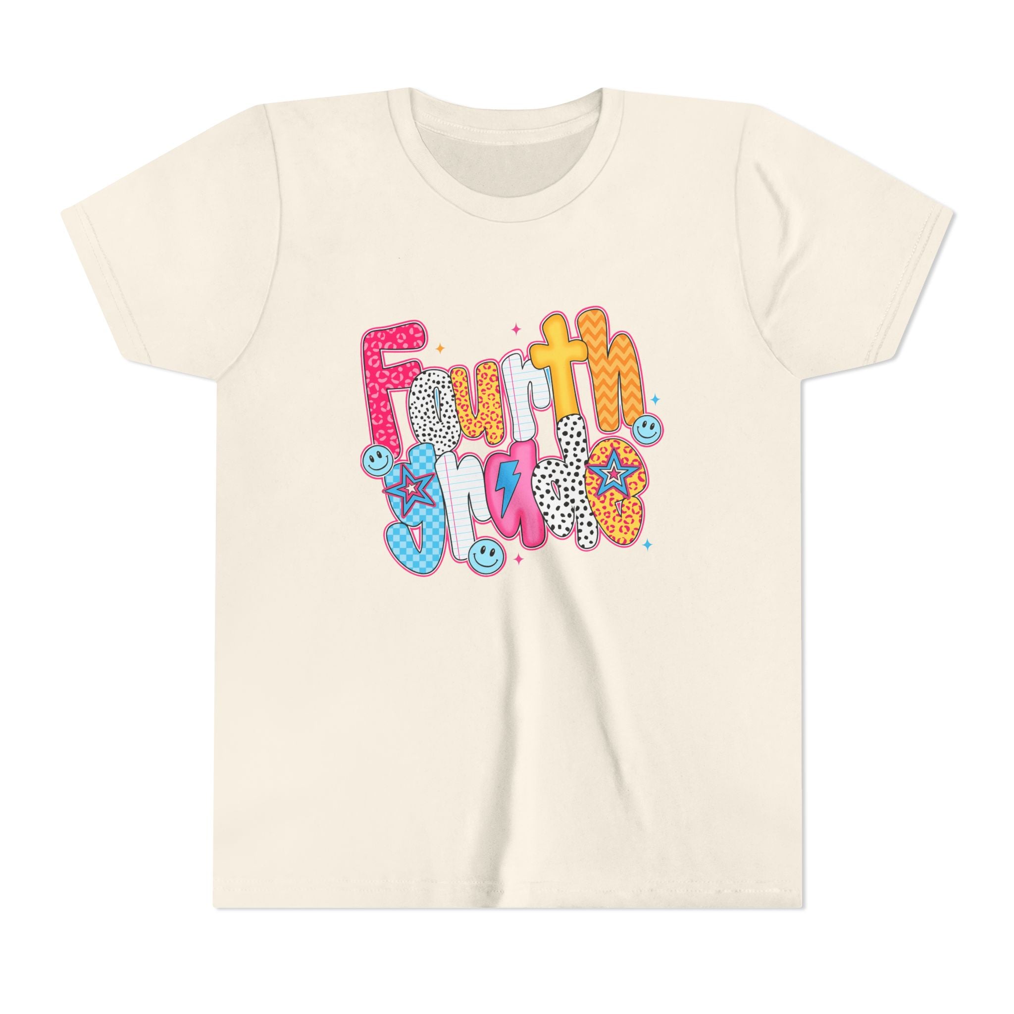 Fourth Grade Cute Youth Tee – Colorful Smiley School Shirt for Kids