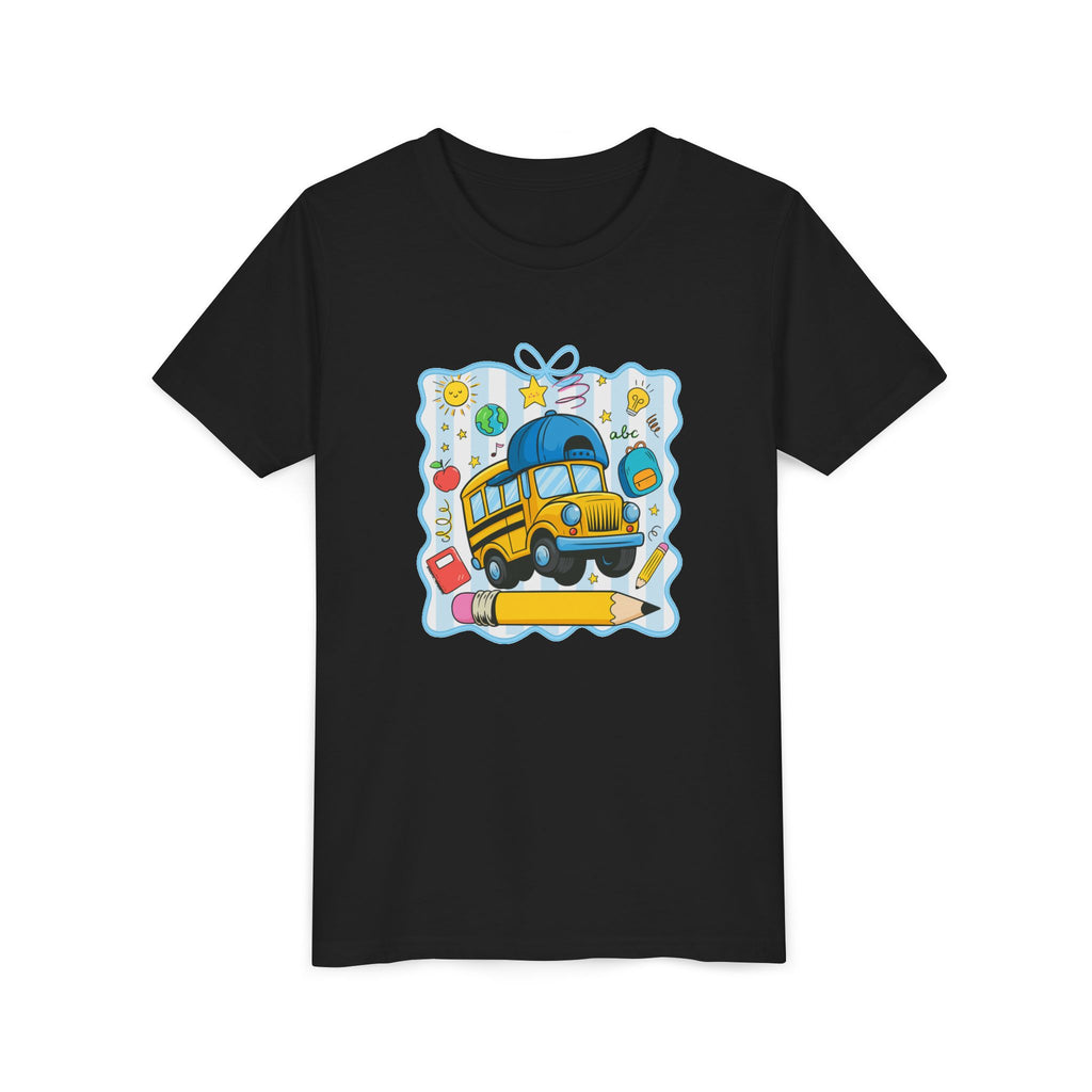 Kids School Bus Tee – Back to School Youth Short Sleeve Shirt