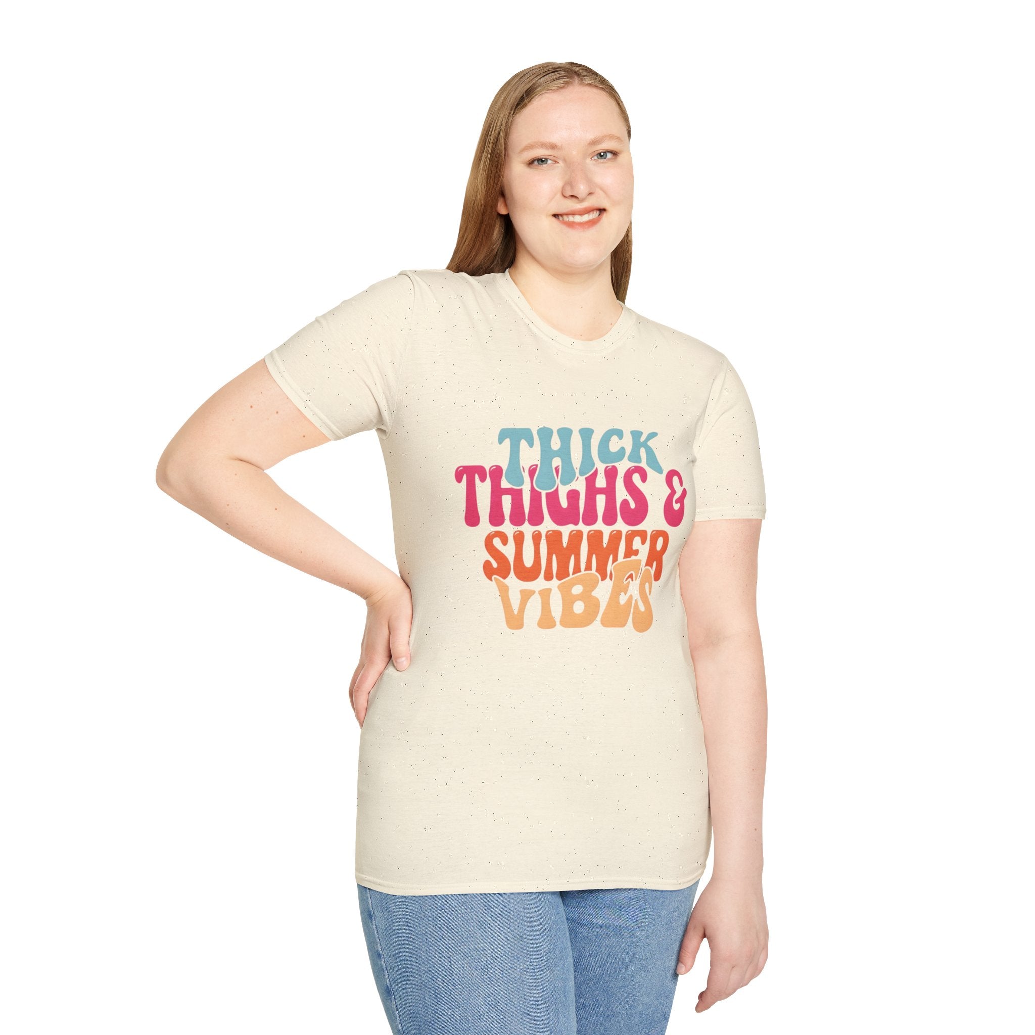 T-Shirt — Thick Thighs & Summer Vibes Retro Graphic Tee