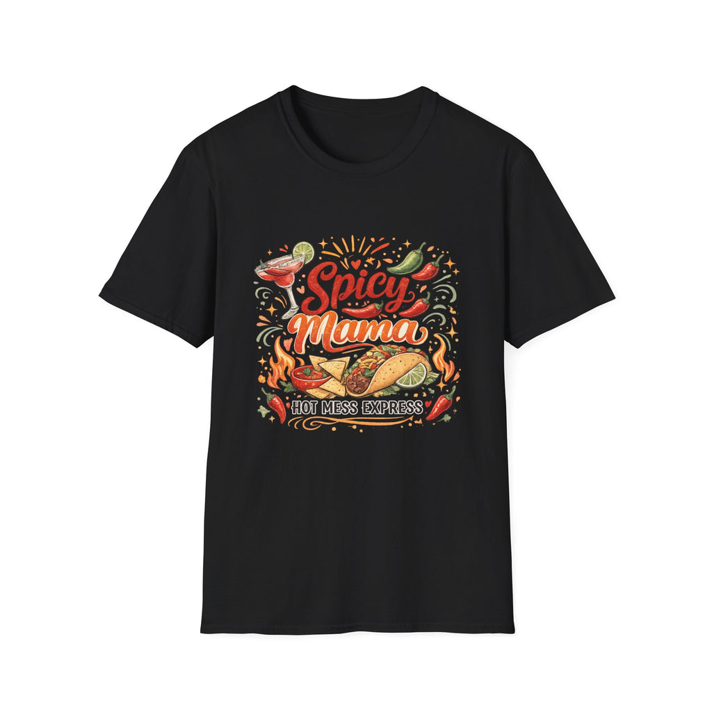 Spicy Mama T‑Shirt — Hot Mess Express Chili & Margarita Graphic Tee