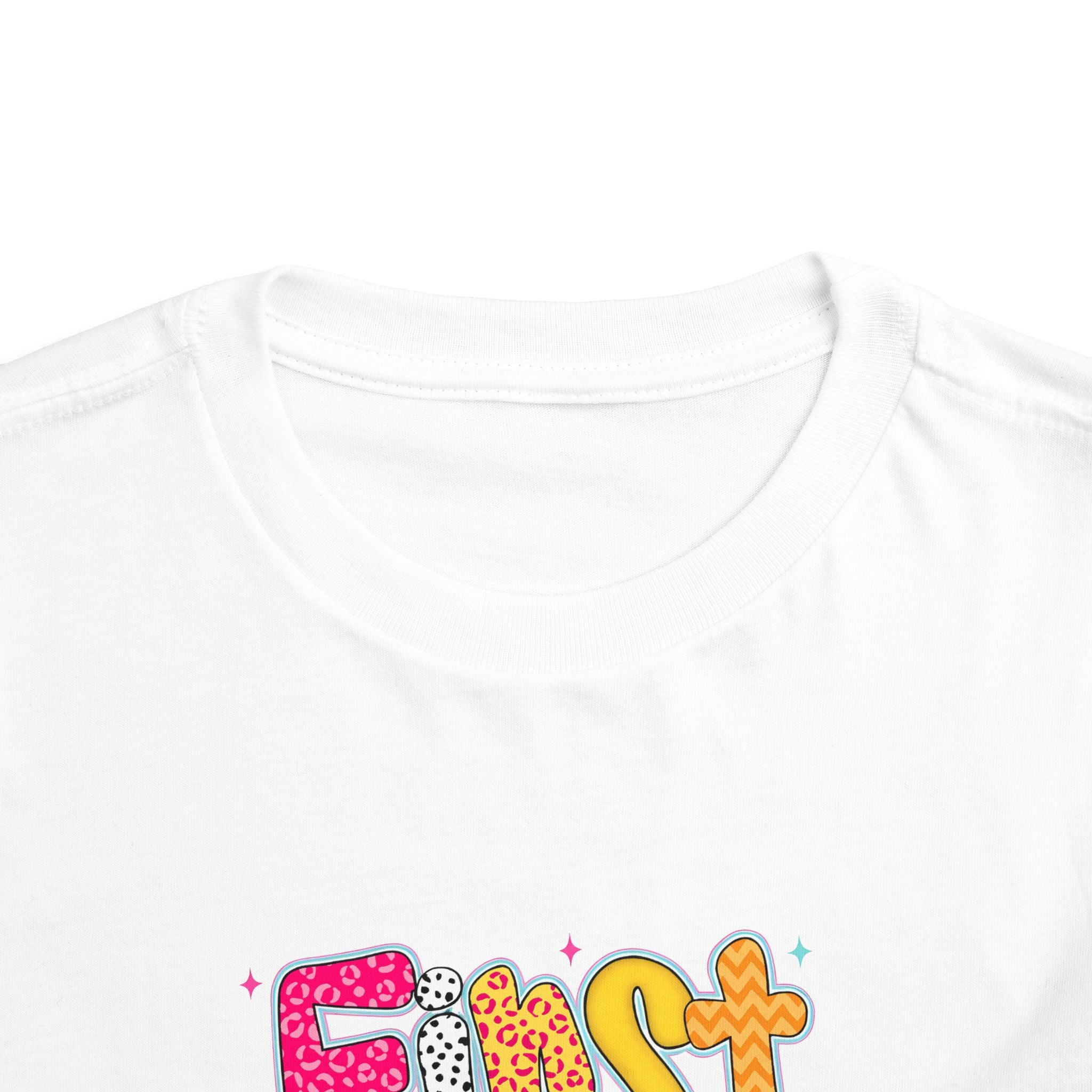 Toddler Tee - Colorful "First Grade" Graphic Baby Shirt