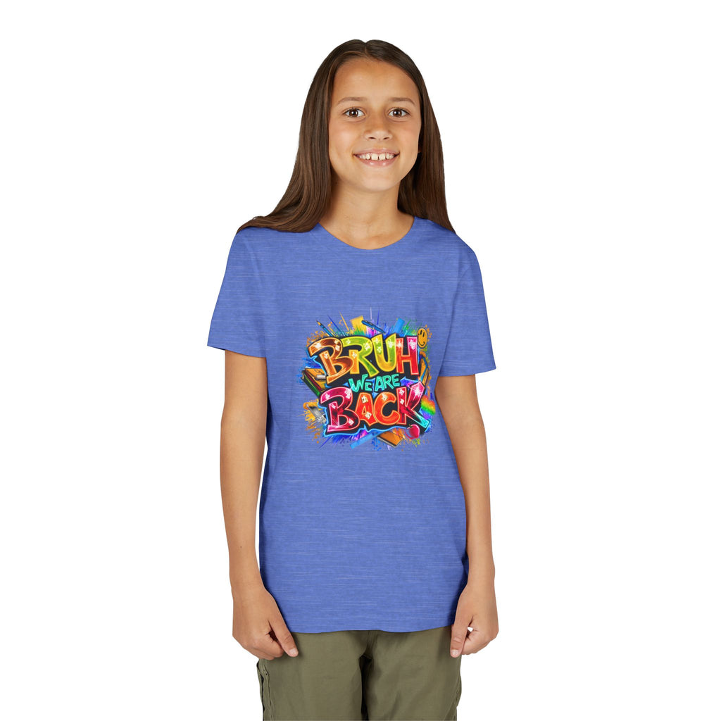 Youth Tee — Colorful "Bruh We Are Back" Graffiti Graphic Shirt