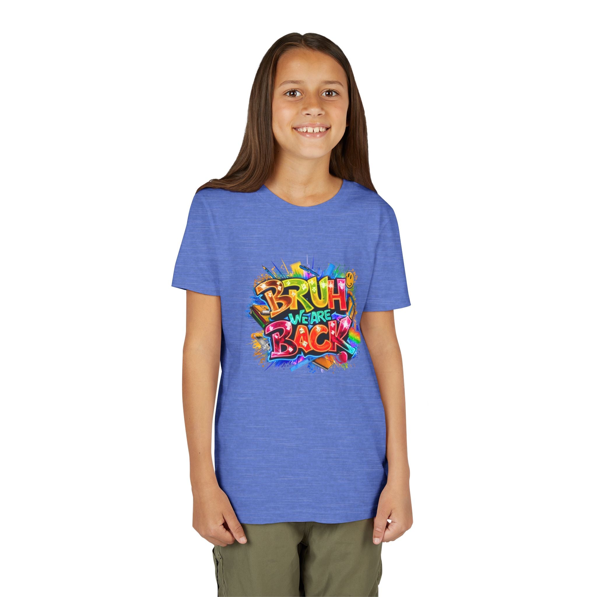 Youth Tee — Colorful "Bruh We Are Back" Graffiti Graphic Shirt