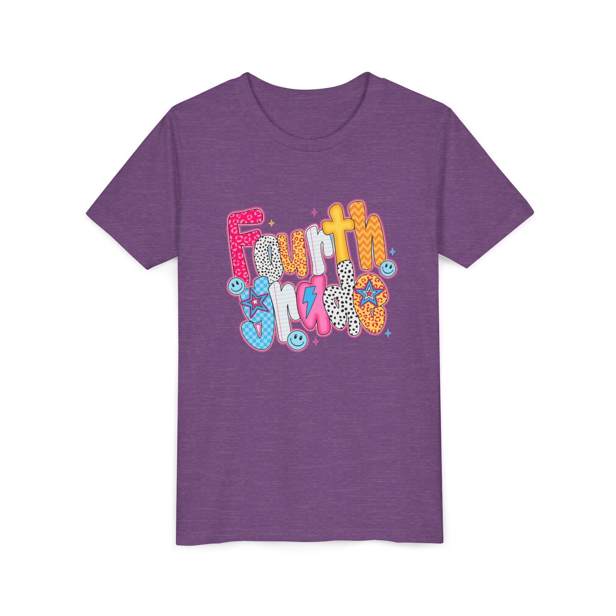 Fourth Grade Cute Youth Tee – Colorful Smiley School Shirt for Kids