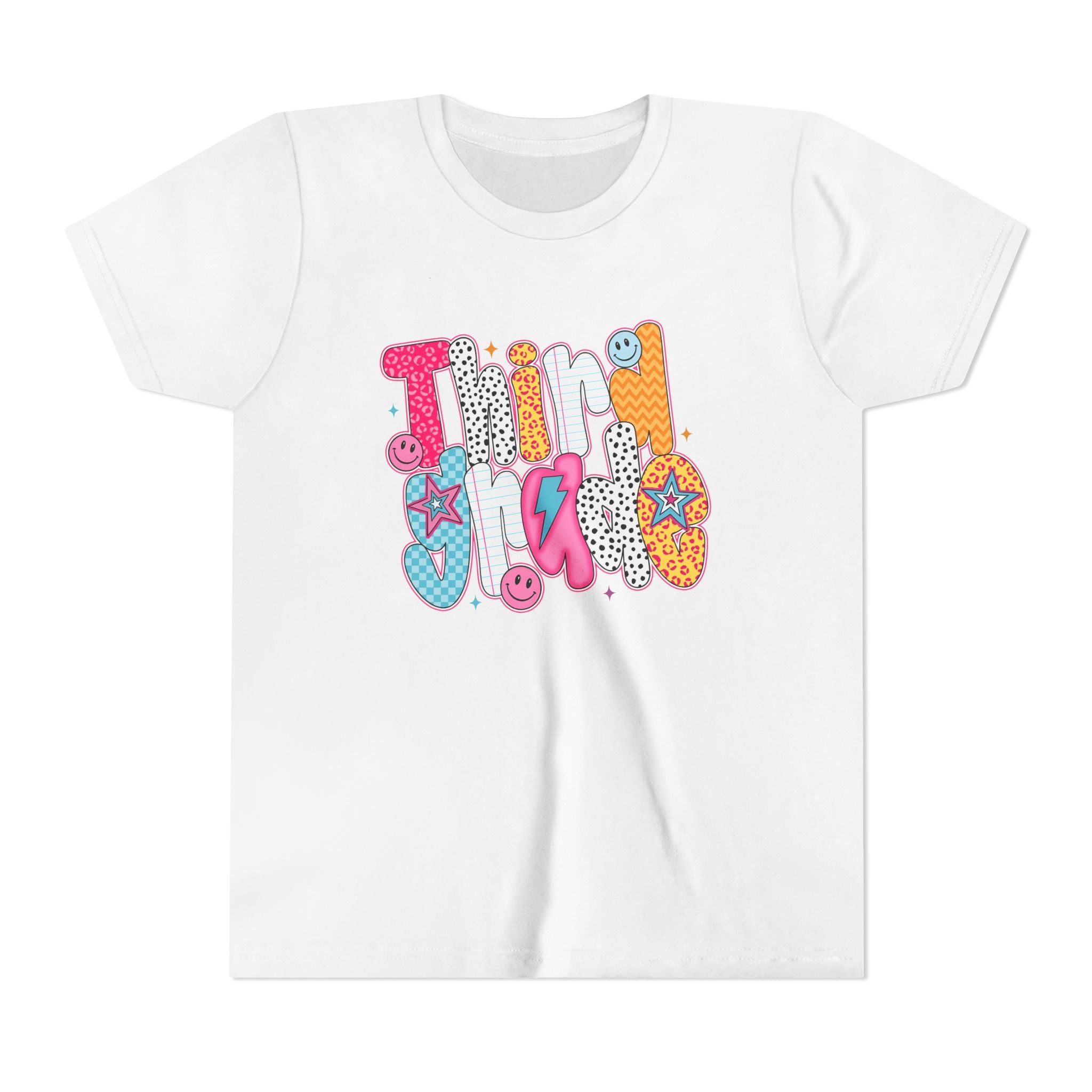 Third Grade — Colorful 'Think Big' Retro Graphic Shirt for Kids