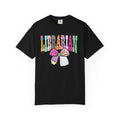 Librarian Graphic T‑Shirt — Colorful Bookish Bow Design