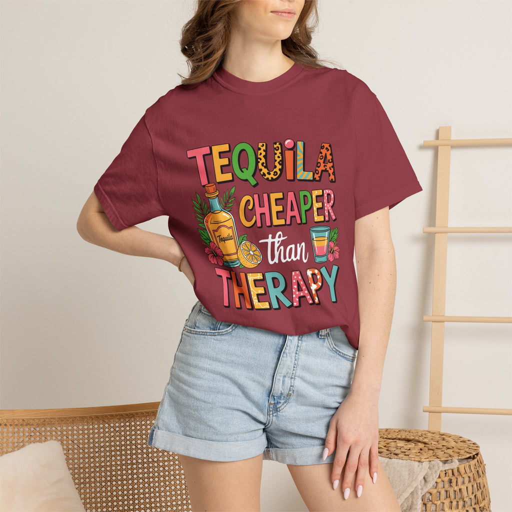 Tequila Cheaper Than Therapy T-shirt | Funny Margarita Cocktail Graphic