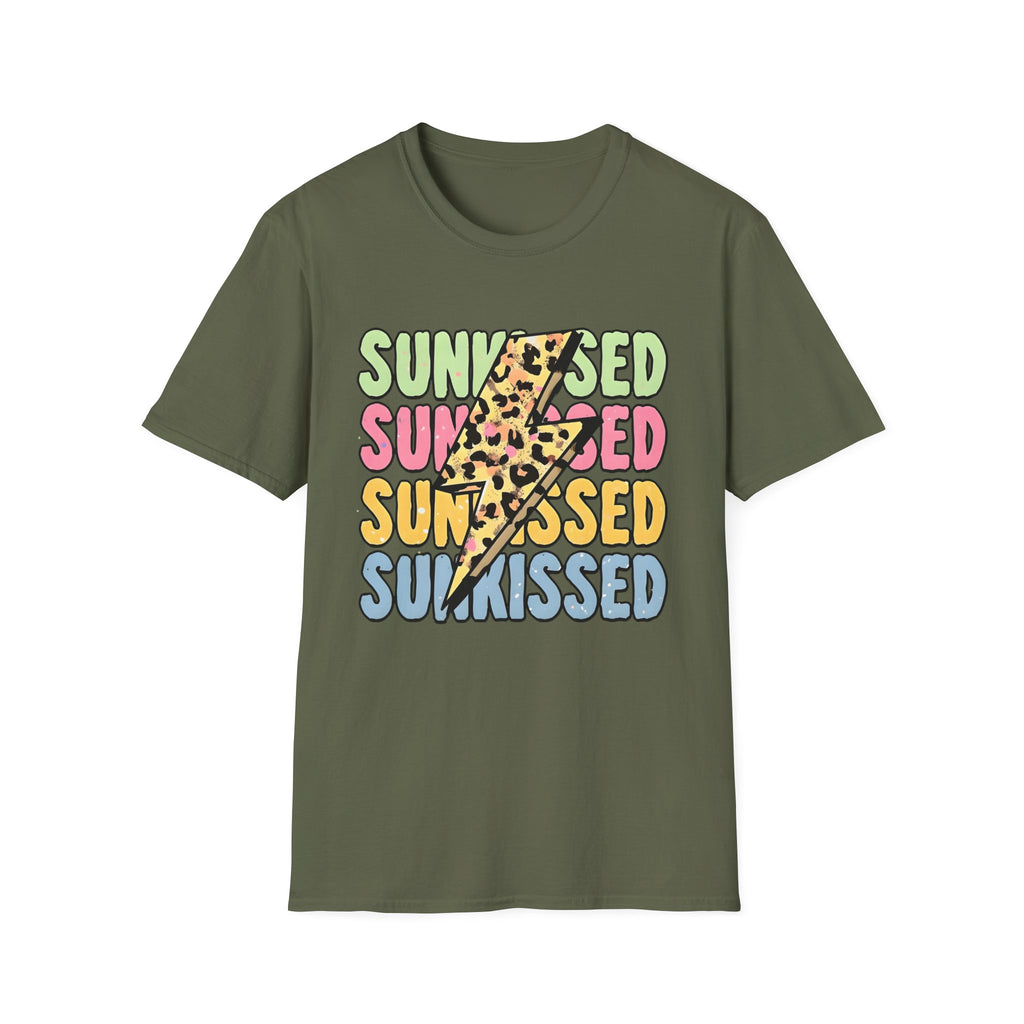 Sunkissed Retro Leopard Lightning T‑Shirt